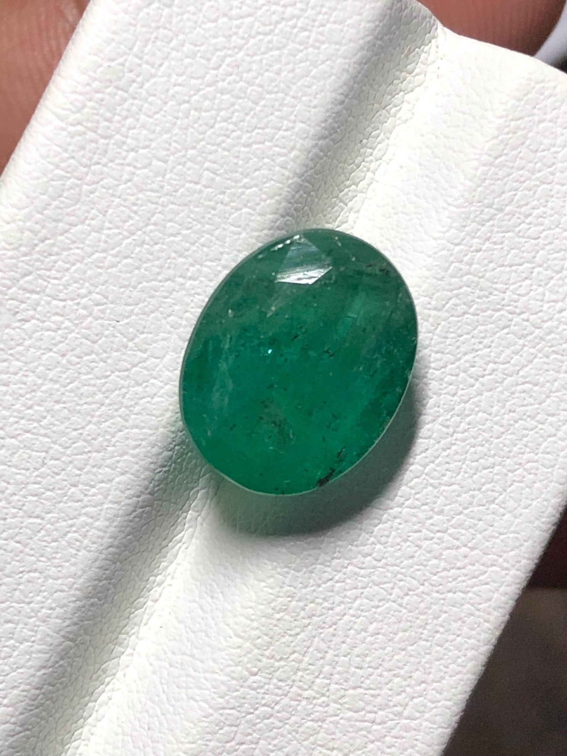 Zambian Emerald • 5.695 Carat Oval Cut Untreated Green Gemstone