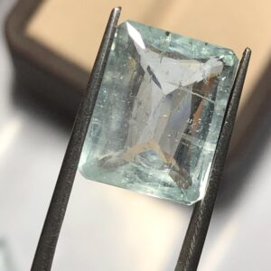 Natural Aquamarine 9.695 Carat | Sky Blue Emerald Cut Loose Gemstone | March Birthstone Jewelry Stone