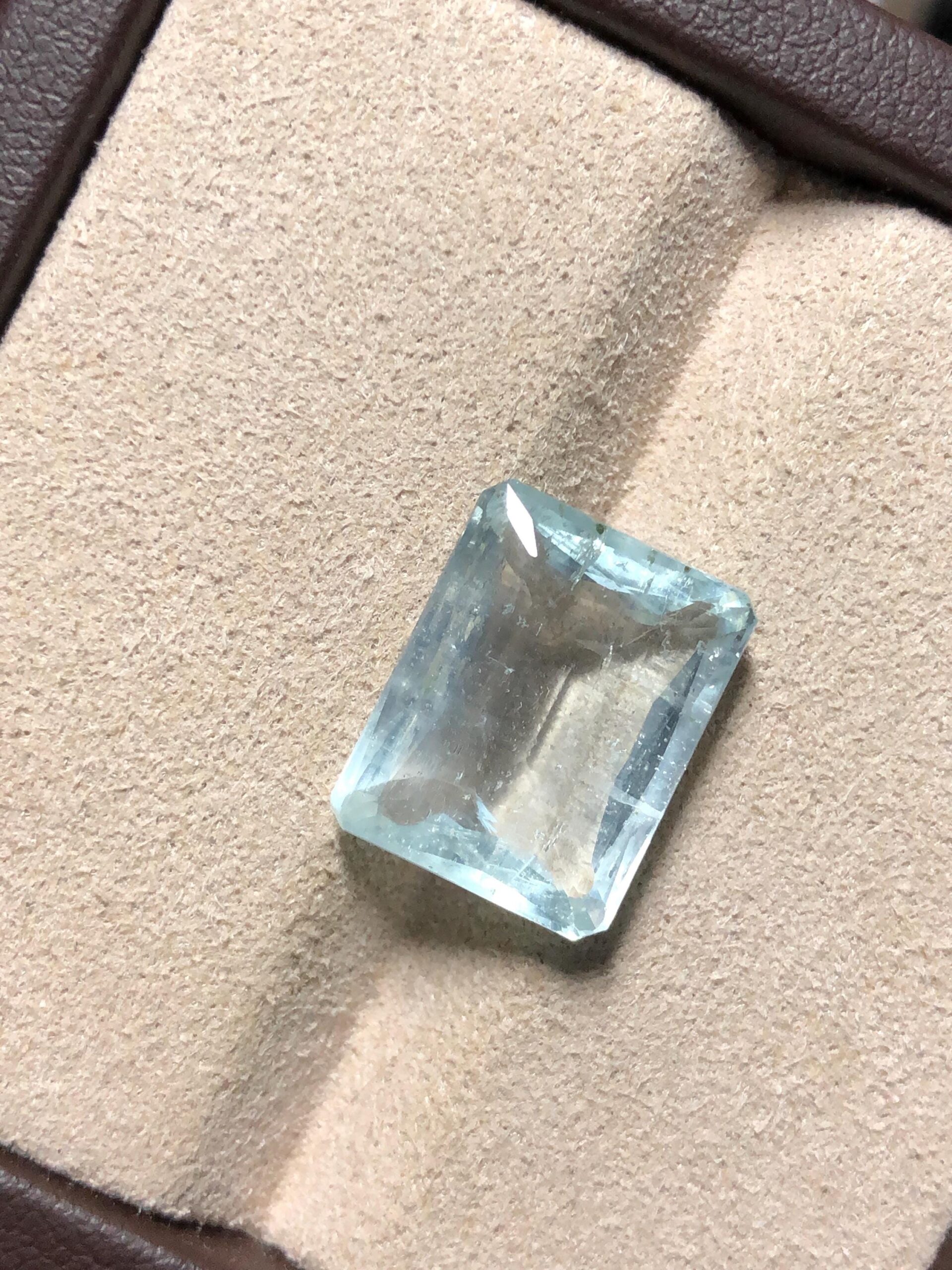 Natural Aquamarine 9.695 Carat | Sky Blue Emerald Cut Loose Gemstone | March Birthstone Jewelry Stone - Image 5