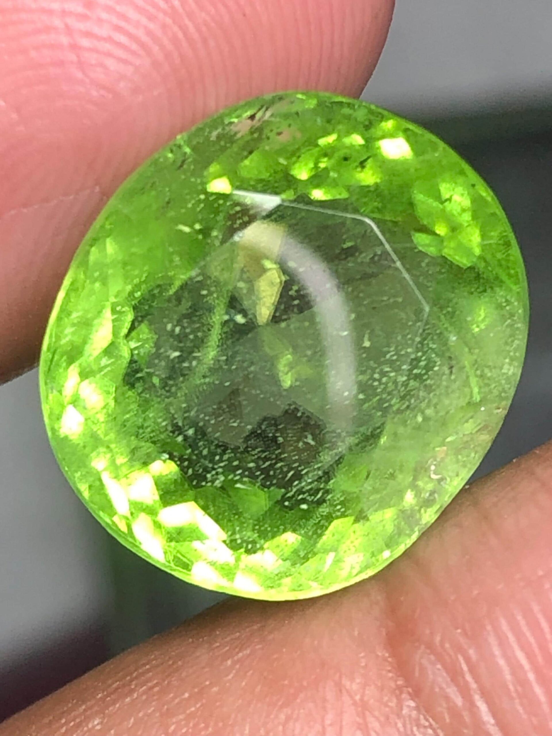 Natural 15.795 Carat Suppat Valley Peridot | Green Cushion Cut Loose Gemstone - Image 2
