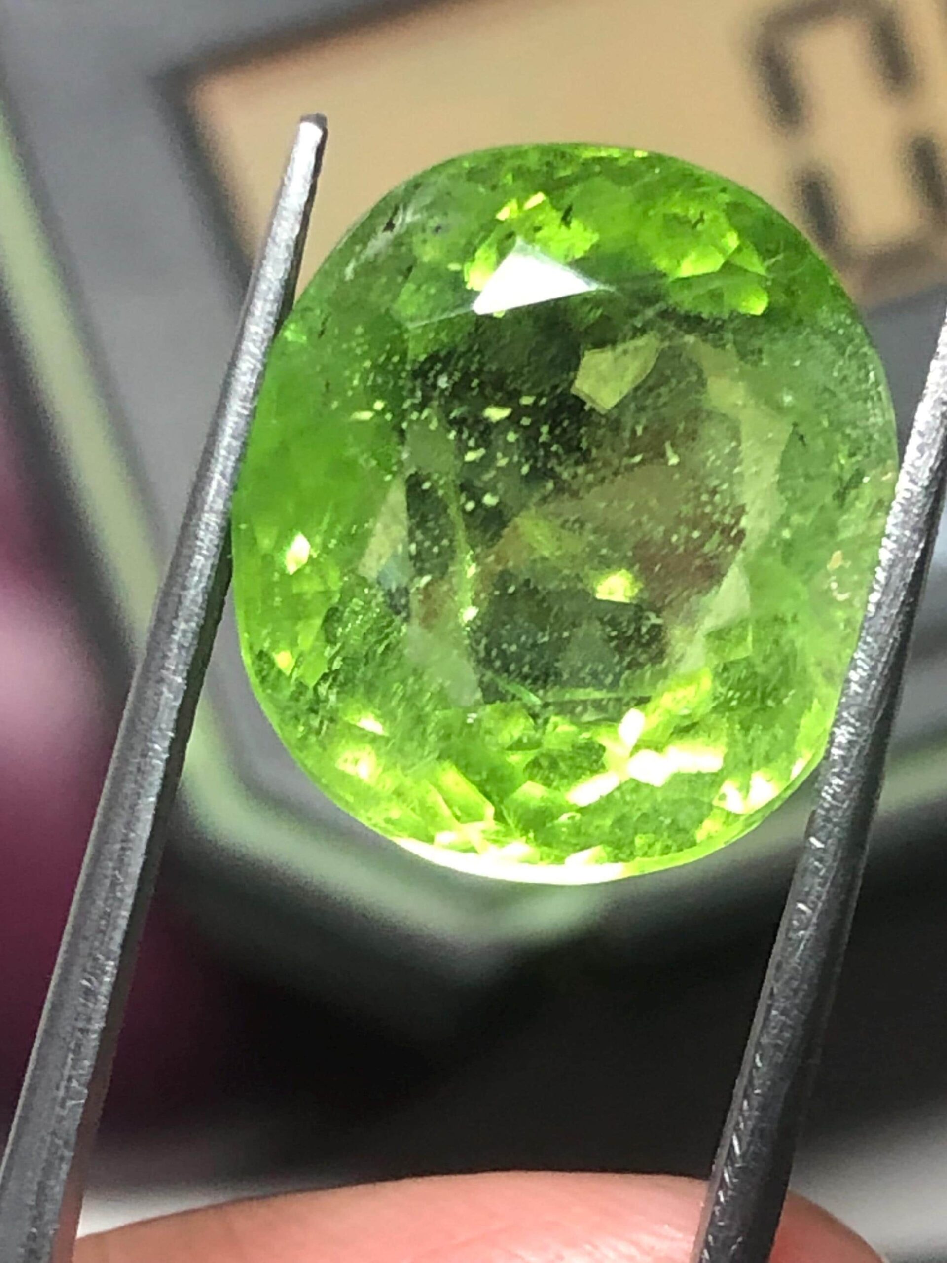 Natural 15.795 Carat Suppat Valley Peridot | Green Cushion Cut Loose Gemstone
