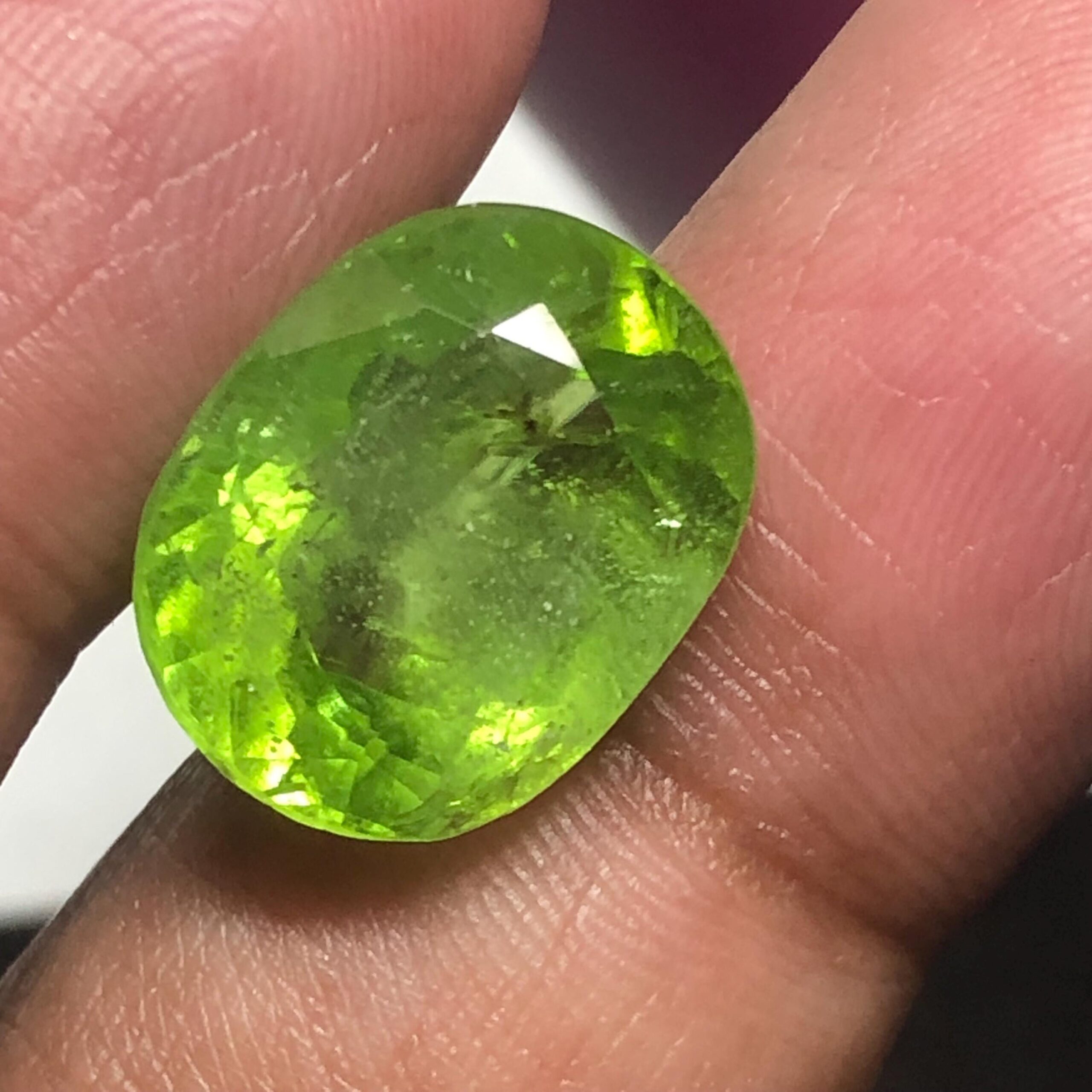 12.94 Carat Natural Peridot Gemstone |pakistan mine supat valley: Oval Cut Green Gem - Image 2