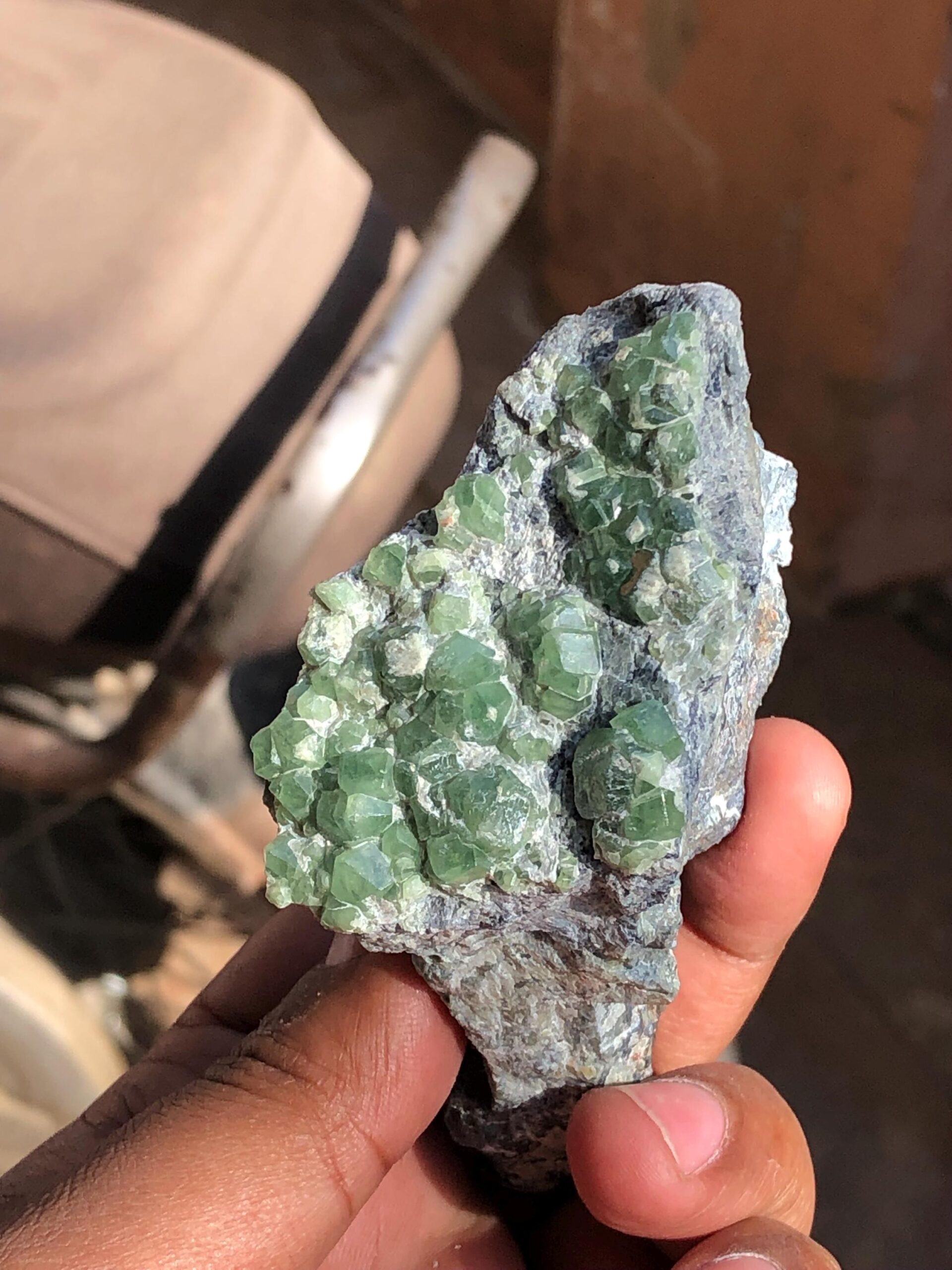 Raw Demantoid Garnet Crystal Cluster, Collector's Mineral Specimen - Image 8