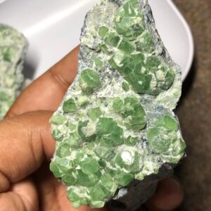 Raw Demantoid Garnet Crystal Cluster, Collector's Mineral Specimen