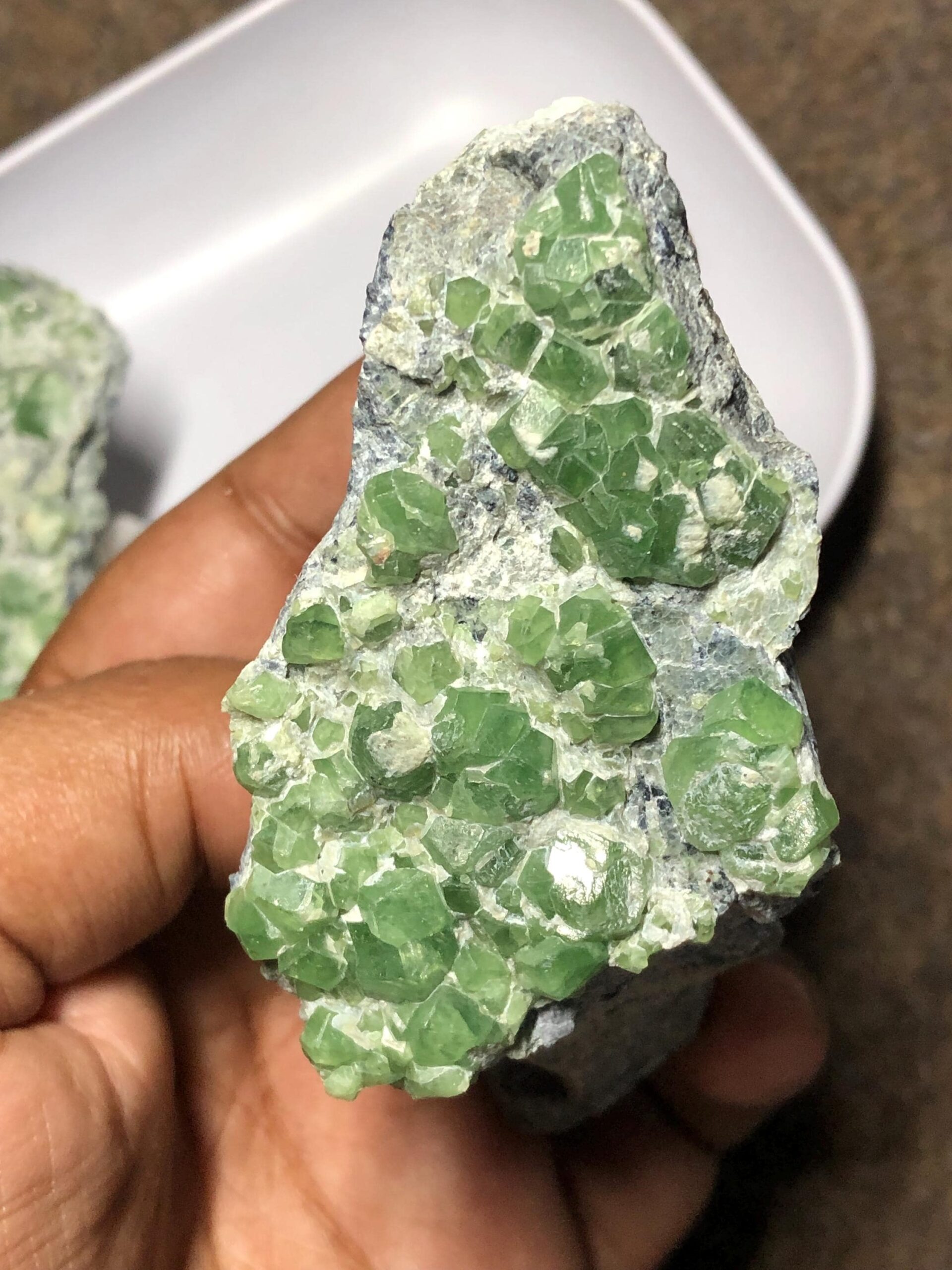 Raw Demantoid Garnet Crystal Cluster, Collector's Mineral Specimen