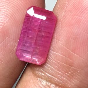 Tajikistan Ruby | 2.71 Carat Pink Red Step Cut Gemstone