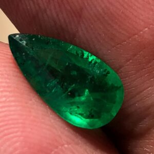 Swat Emerald Gemstone | 1.345 Carat Pear Cut, Pakistan