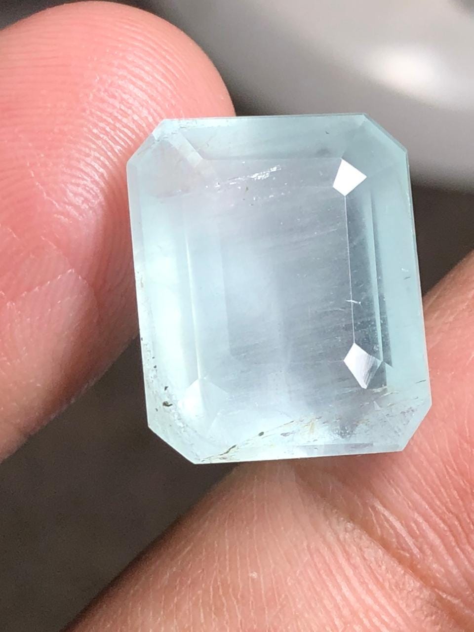Milky Aquamarine Gemstone | 16.90 Carat Octagon, March Birthstone - Image 4