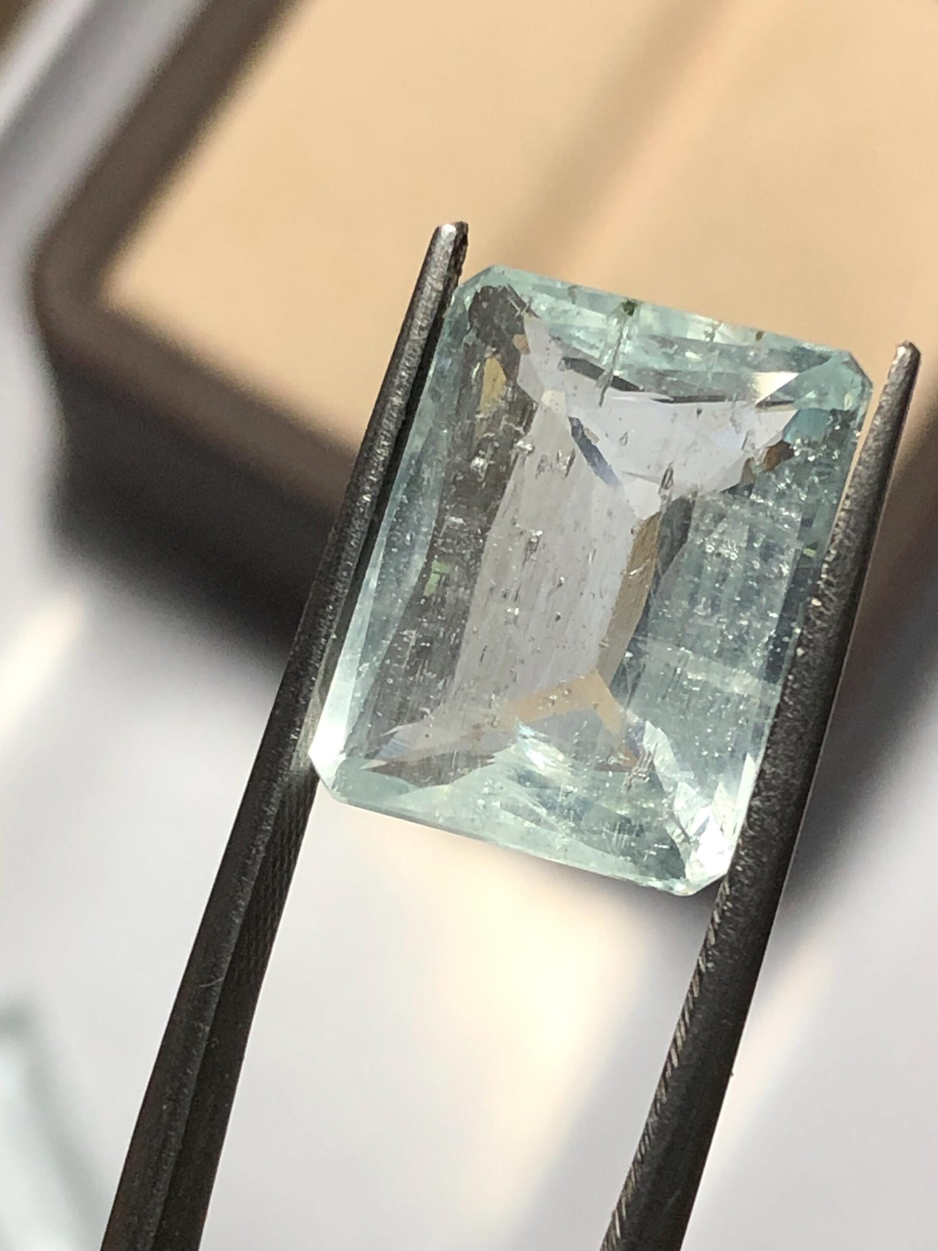 Natural Aquamarine 9.695 Carat | Sky Blue Emerald Cut Loose Gemstone | March Birthstone Jewelry Stone - Image 2