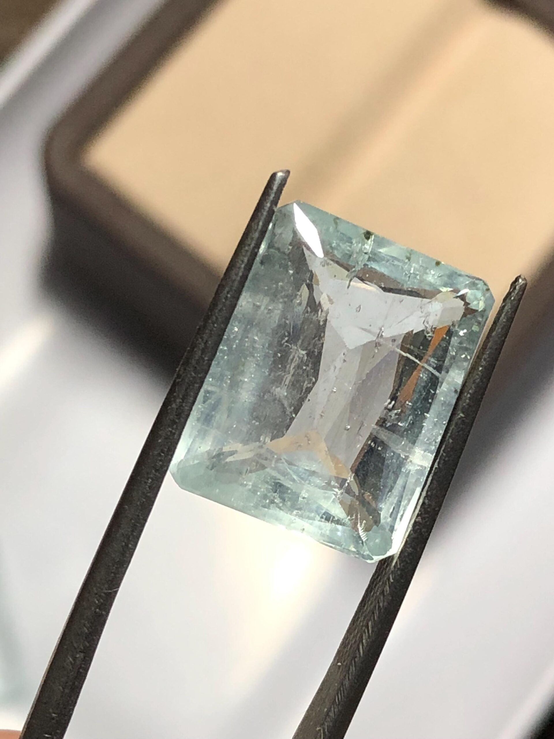 Natural Aquamarine 9.695 Carat | Sky Blue Emerald Cut Loose Gemstone | March Birthstone Jewelry Stone - Image 3