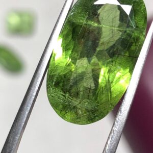 Natural 15.86 Carat Faceted Oval Peridot | Vibrant Green Peridot Gemstone | Pakistan Origin
