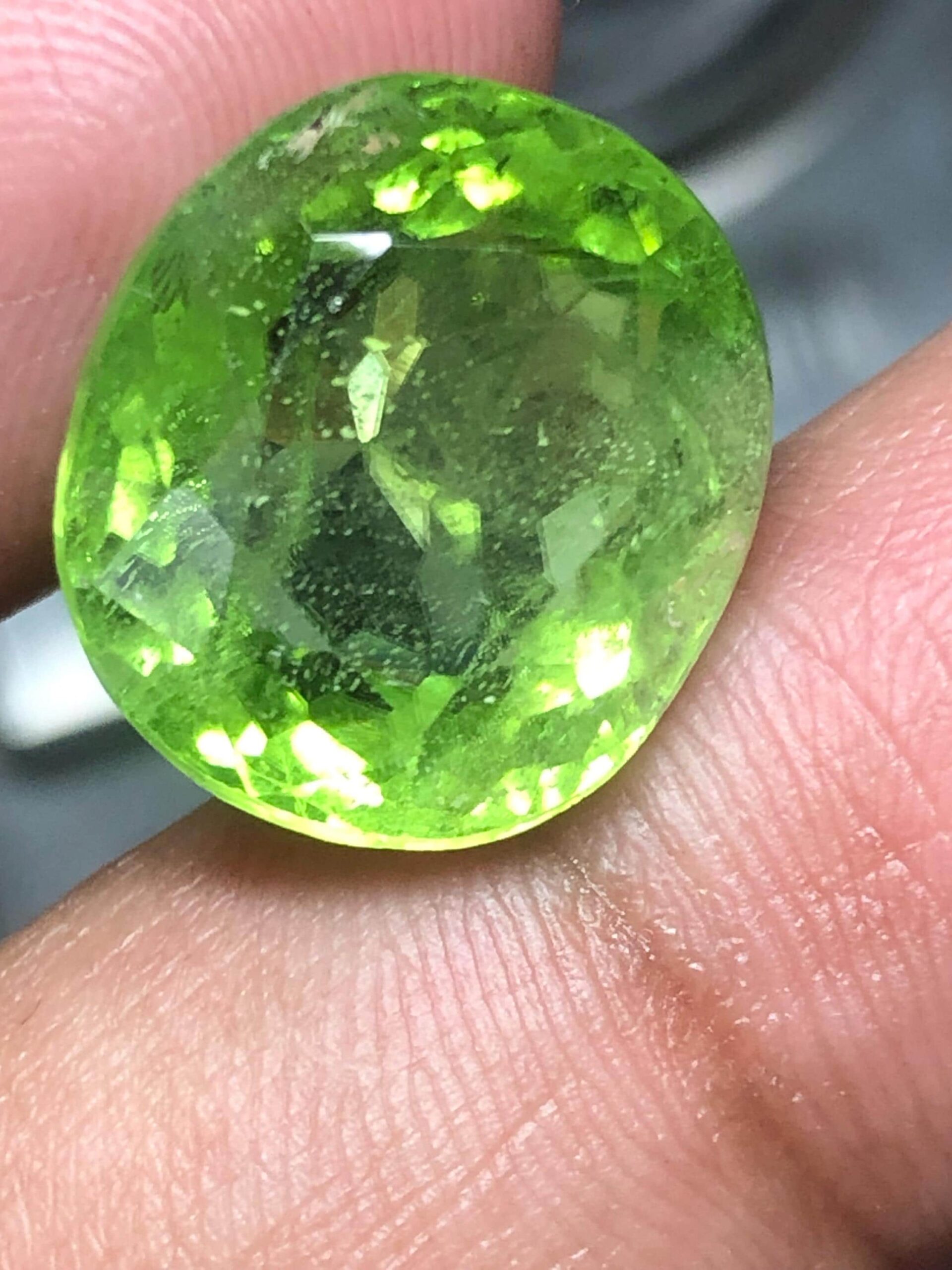 Natural 15.795 Carat Suppat Valley Peridot | Green Cushion Cut Loose Gemstone - Image 8