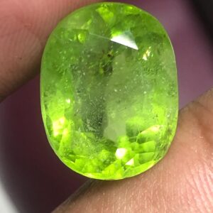 12.94 Carat Natural Peridot Gemstone |pakistan mine supat valley: Oval Cut Green Gem