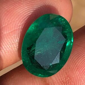 7.55 carat Natural Emerald | Oval Cut Loose Emerald Gemstone | Zambian mine