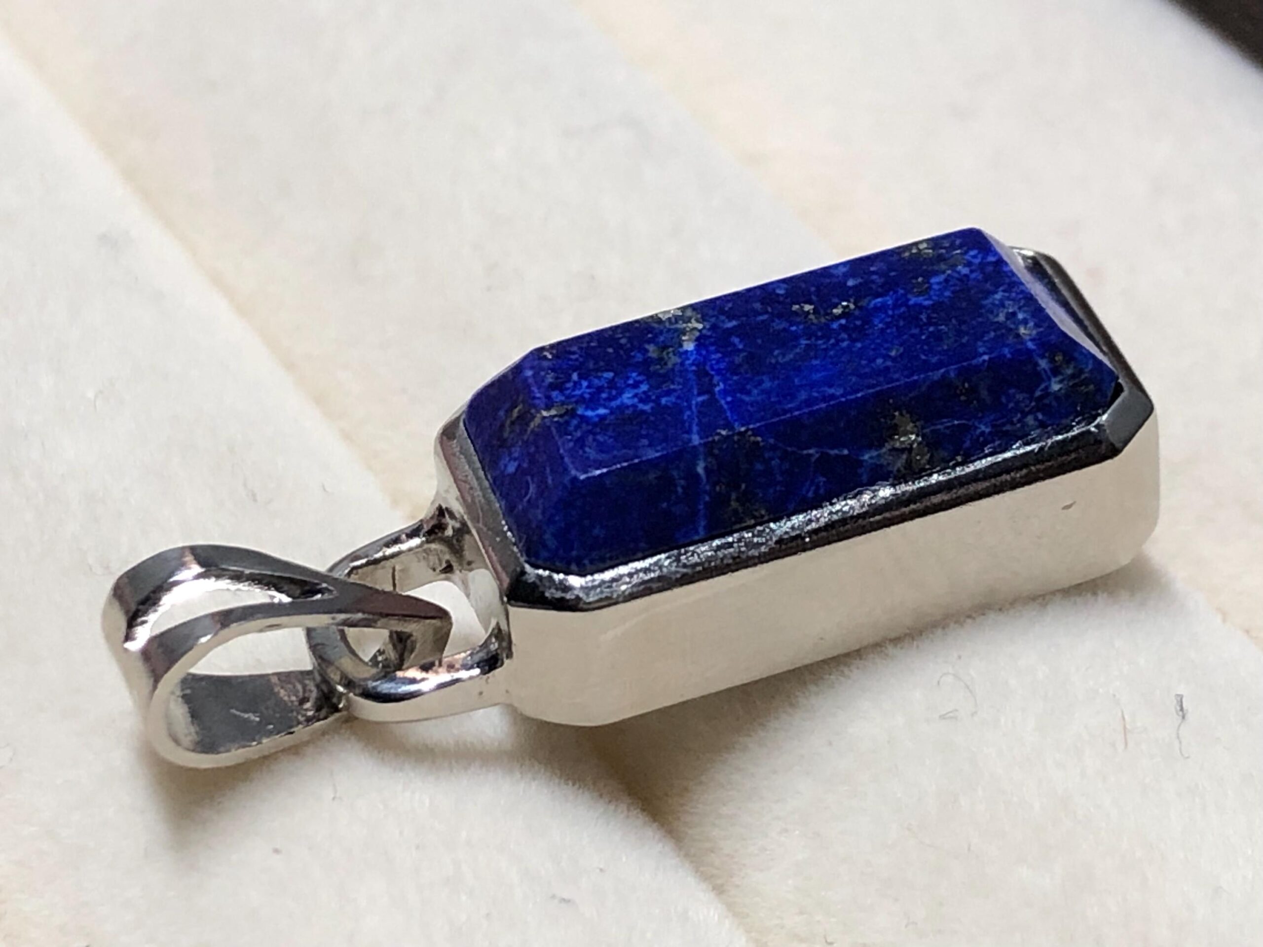 Natural Lapis Lazuli Pendant | 925 Sterling Silver Locket | Handmade Blue Stone Necklace Charm - Image 7