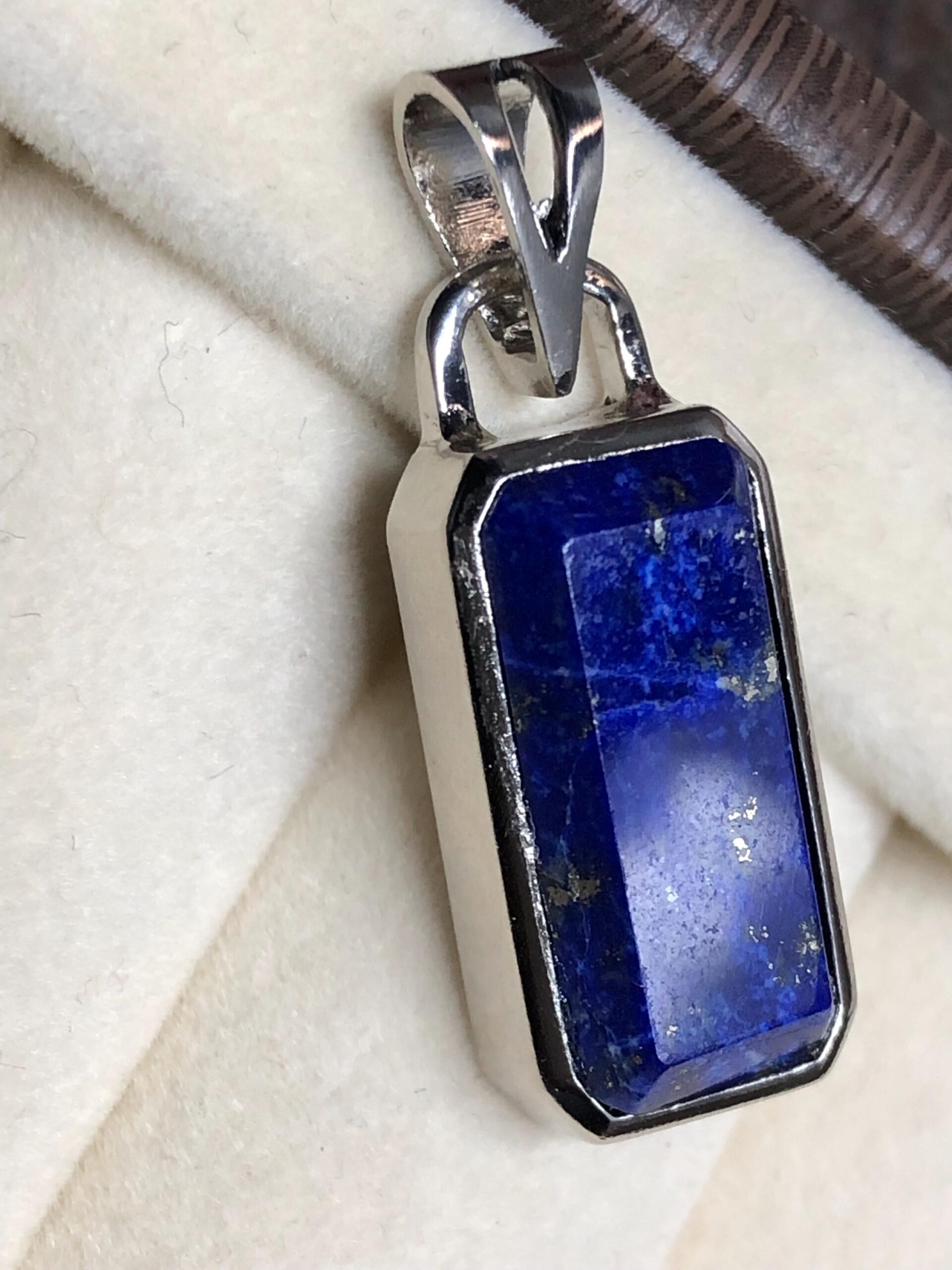 Natural Lapis Lazuli Pendant | 925 Sterling Silver Locket | Handmade Blue Stone Necklace Charm - Image 3