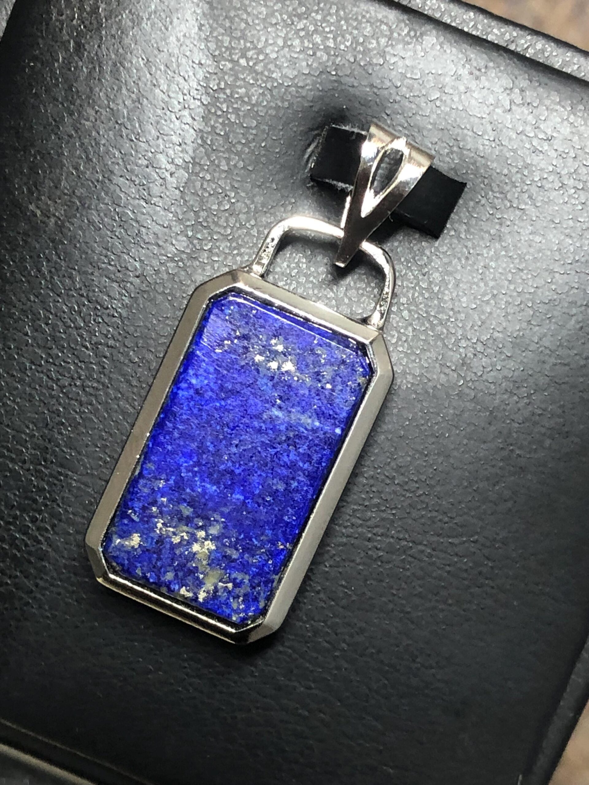 Natural Lapis Lazuli Pendant | 925 Sterling Silver Blue Stone Necklace | Handmade Artisan Jewelry - Image 3