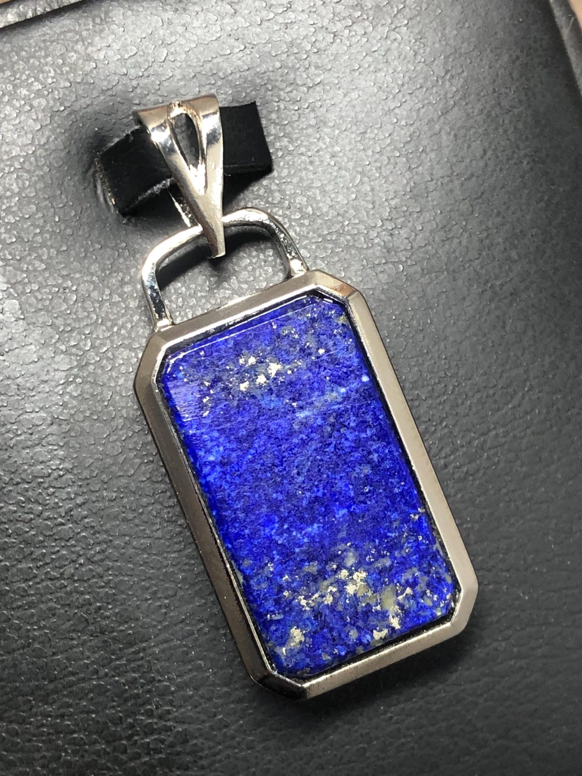Natural Lapis Lazuli Pendant | 925 Sterling Silver Blue Stone Necklace | Handmade Artisan Jewelry - Image 2