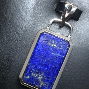 Natural Lapis Lazuli Pendant | 925 Sterling Silver Blue Stone Necklace | Handmade Artisan Jewelry