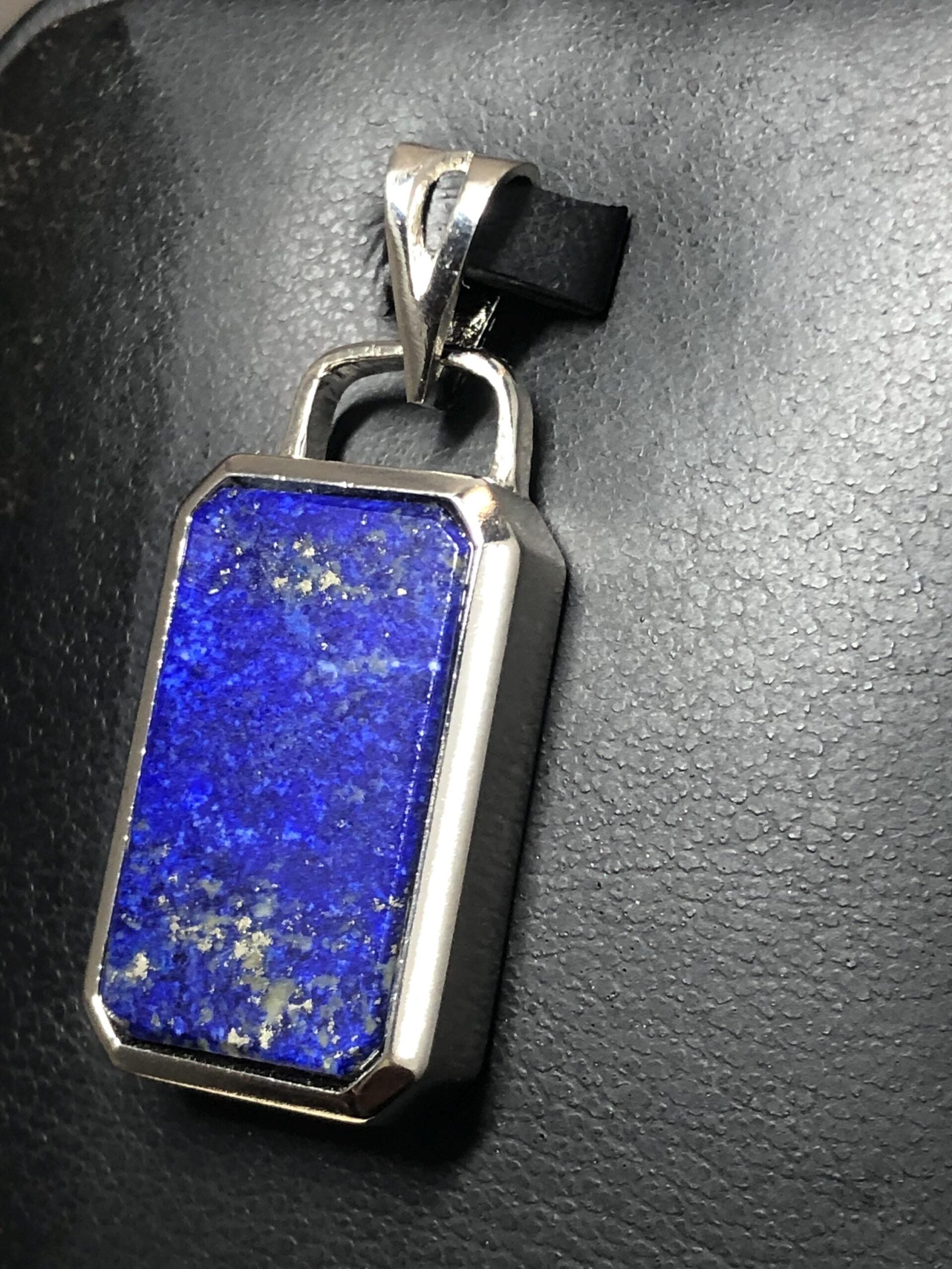 Natural Lapis Lazuli Pendant | 925 Sterling Silver Blue Stone Necklace | Handmade Artisan Jewelry - Image 7