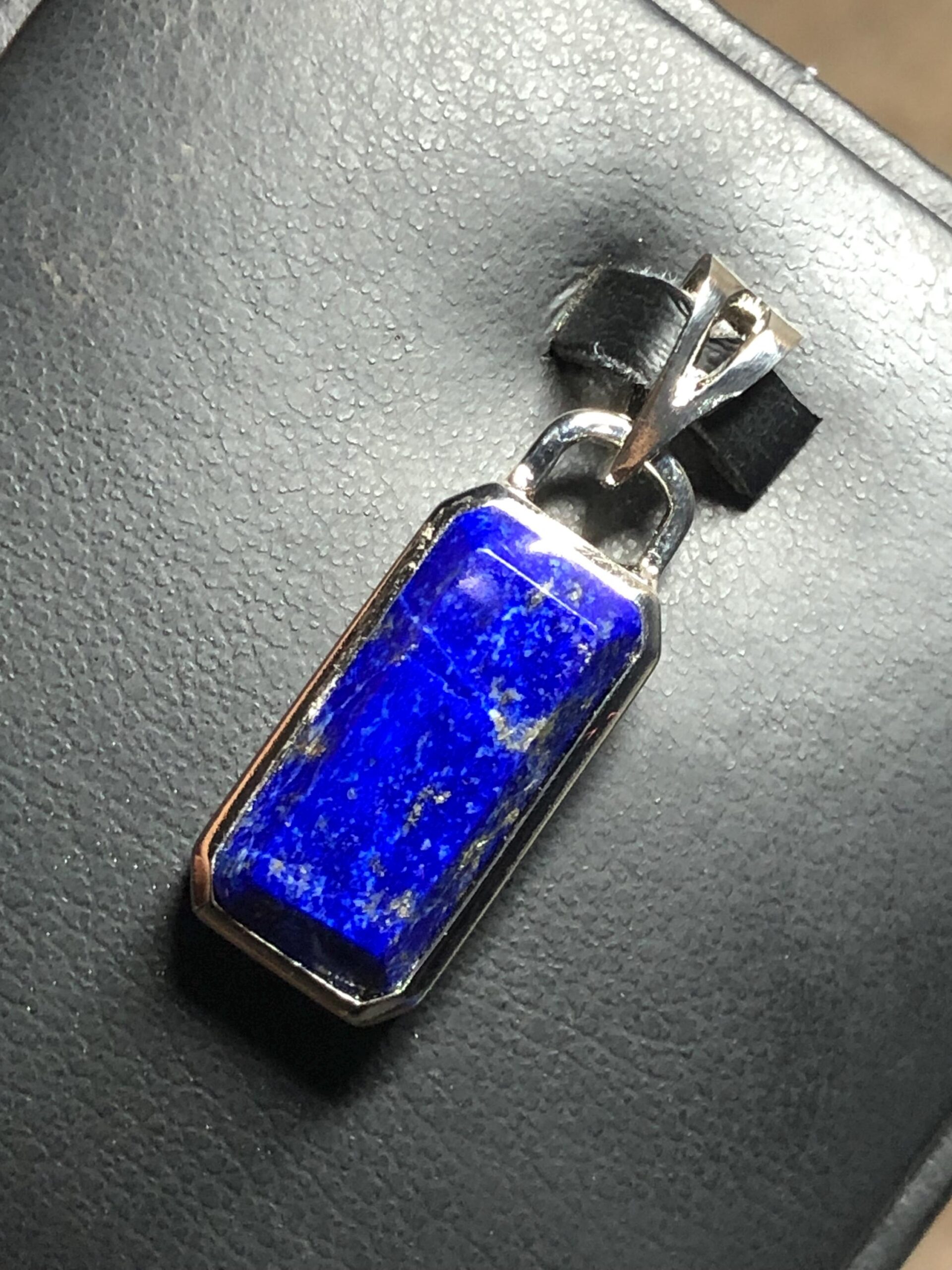 Natural Lapis Lazuli Pendant | 925 Sterling Silver Locket | Handmade Blue Stone Necklace Charm - Image 2
