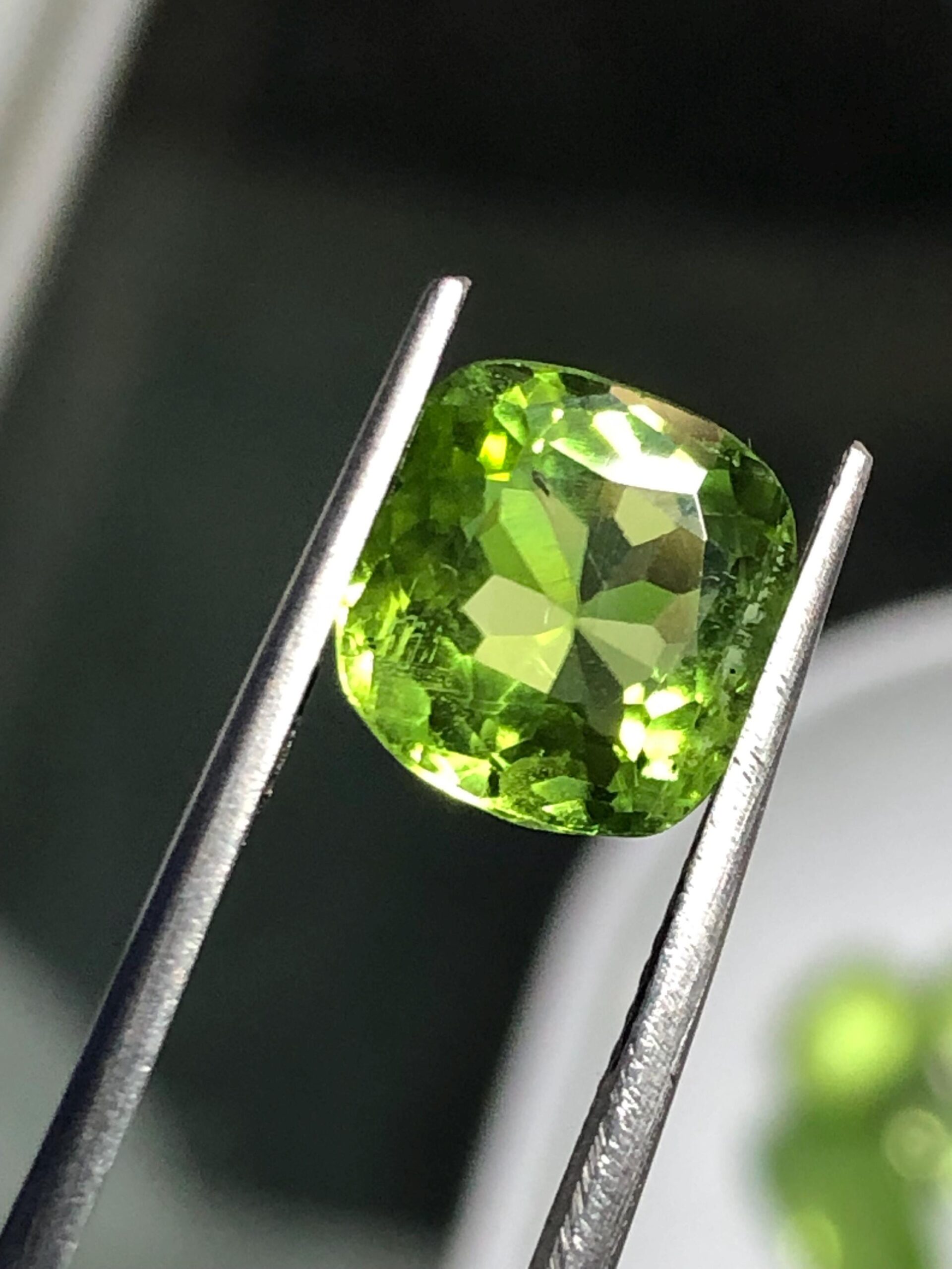 Natural Bright Green Peridot Gemstone | 3.625 Ct Cushion Cut, Pakistan - Image 2