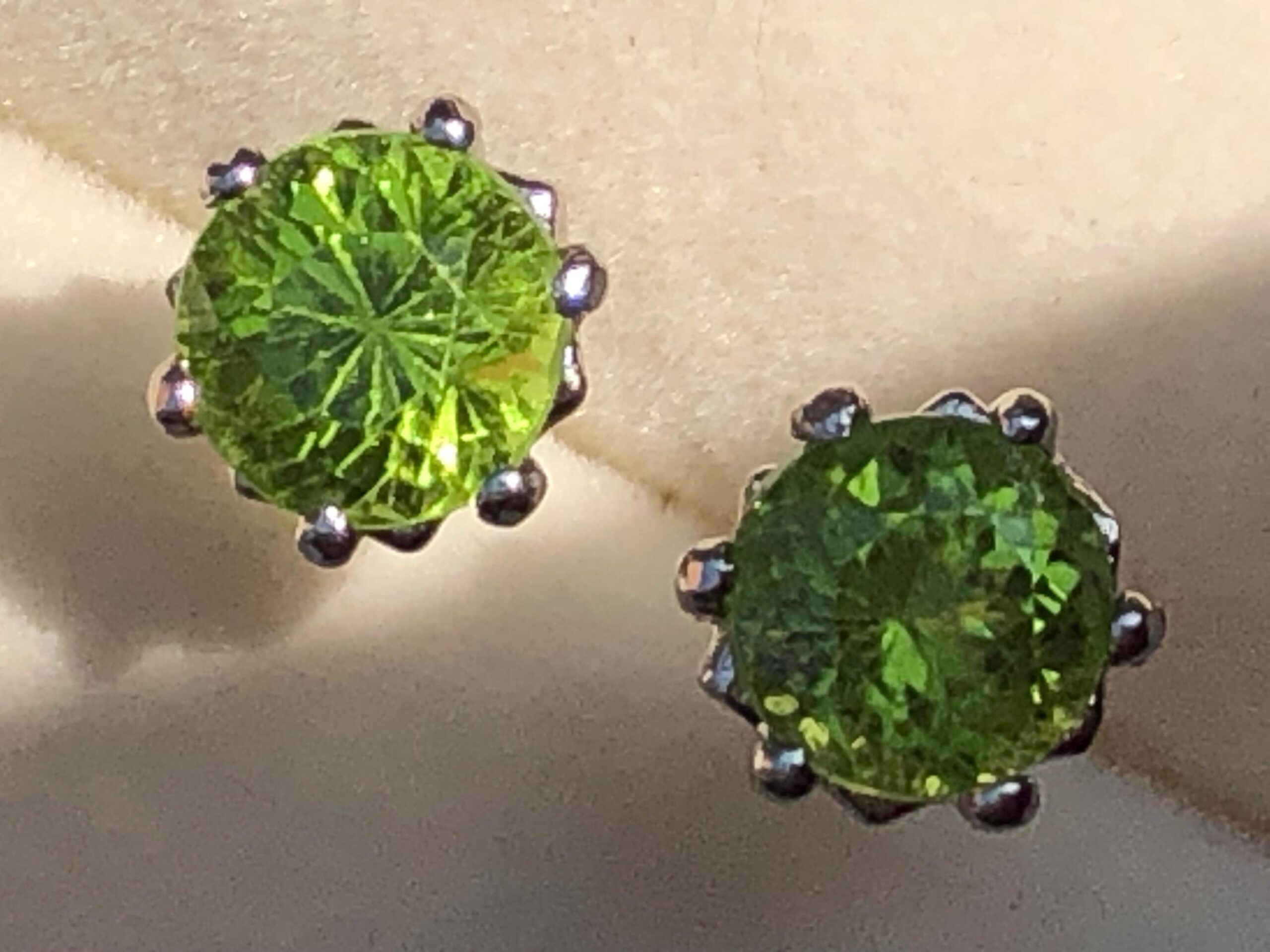 Natural Peridot Stud Earrings | 7.3mm Sterling Silver | Zodiac Gem Studs for Leo & Virgo - Image 6