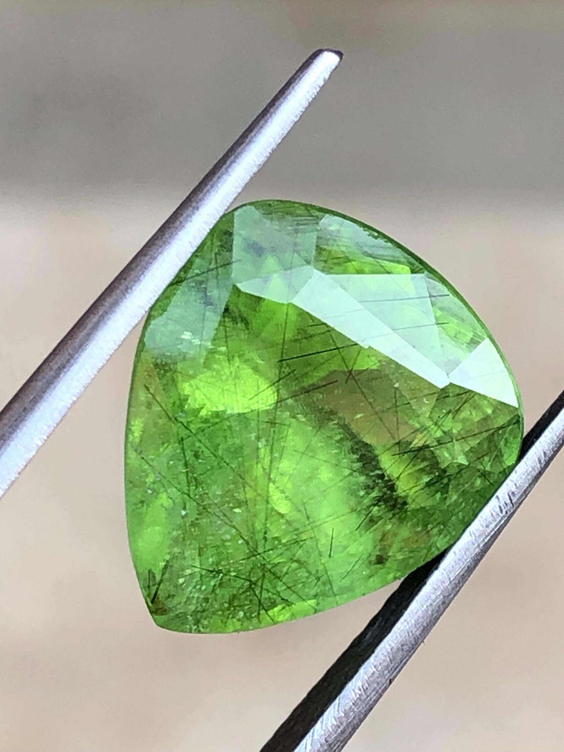 Natural Rutile Peridot Gemstone | 10.58 Carat Trillion Cut, Pakistan Mine - Image 6
