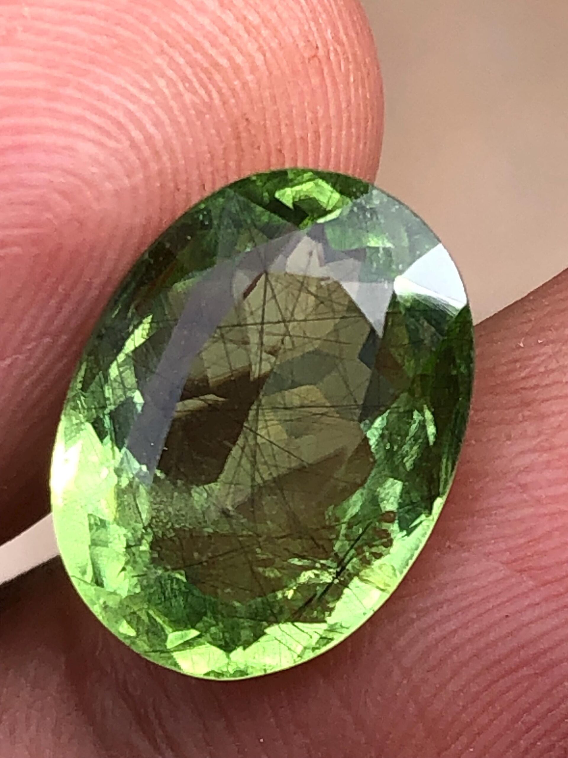 Natural Oval Rutile Peridot Gemstone | 6.525 Carat Pakistan Mine, August Birthstone - Image 4