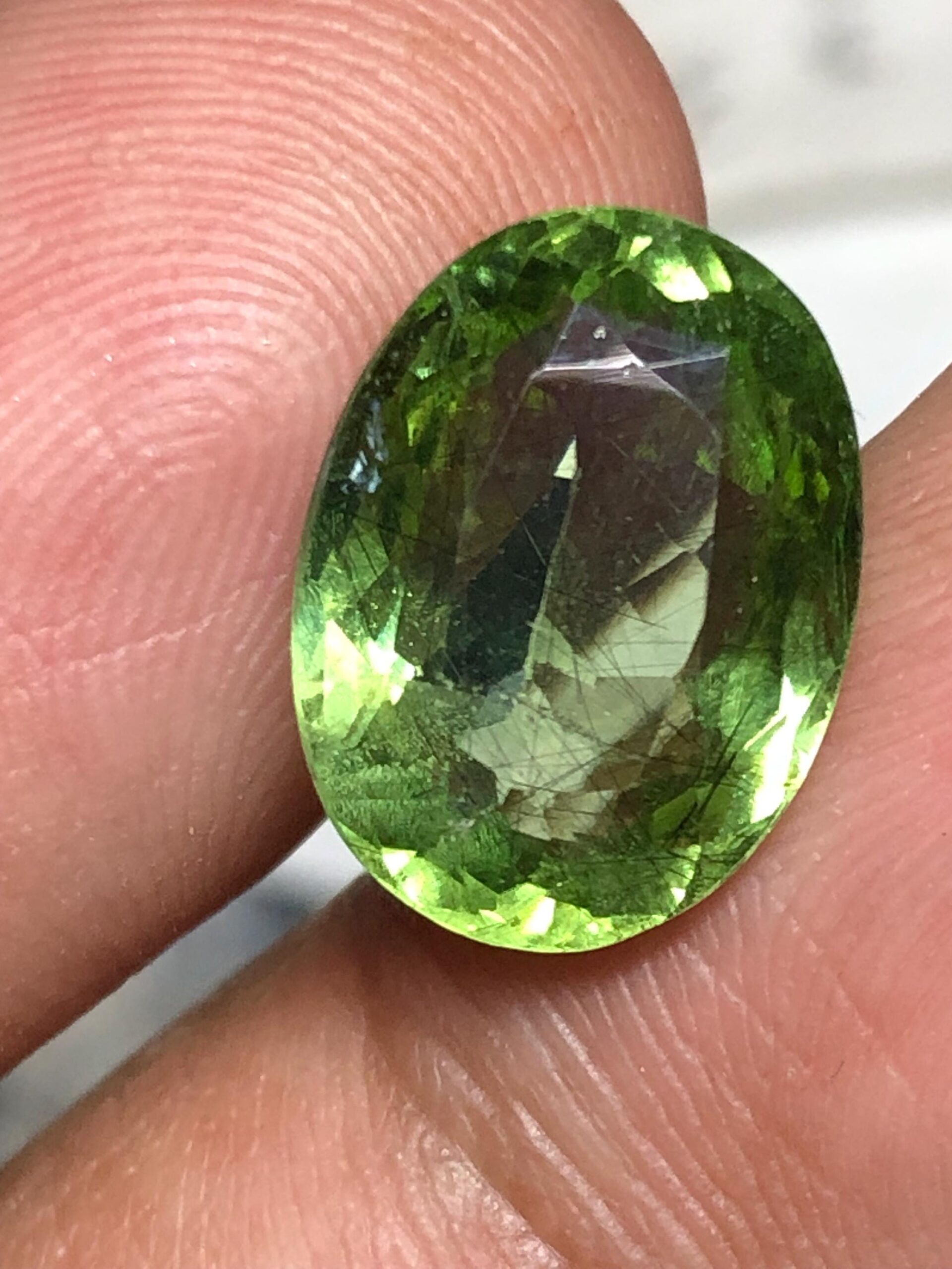 Natural Oval Rutile Peridot Gemstone | 6.525 Carat Pakistan Mine, August Birthstone - Image 2