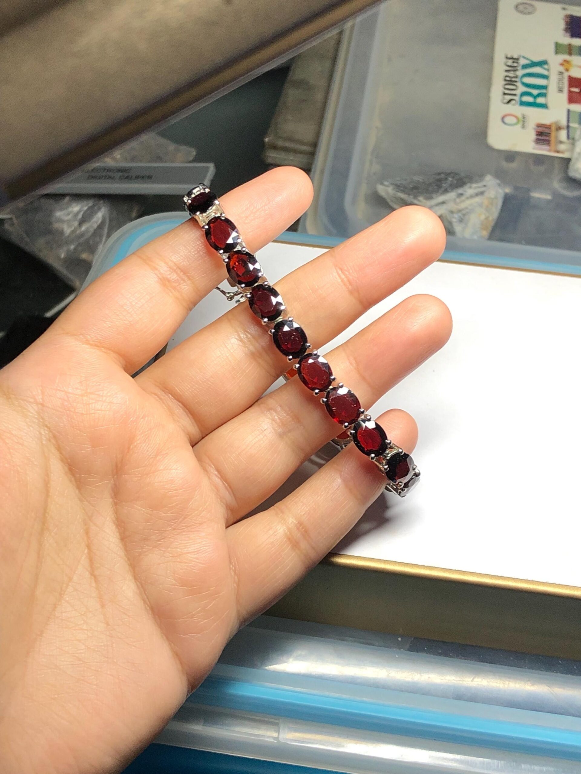 Natural Rhodolite Tennis Bracelet | 925 Sterling Silver, Capricorn–Aquarius Star Gem, length 7 inch - Image 7