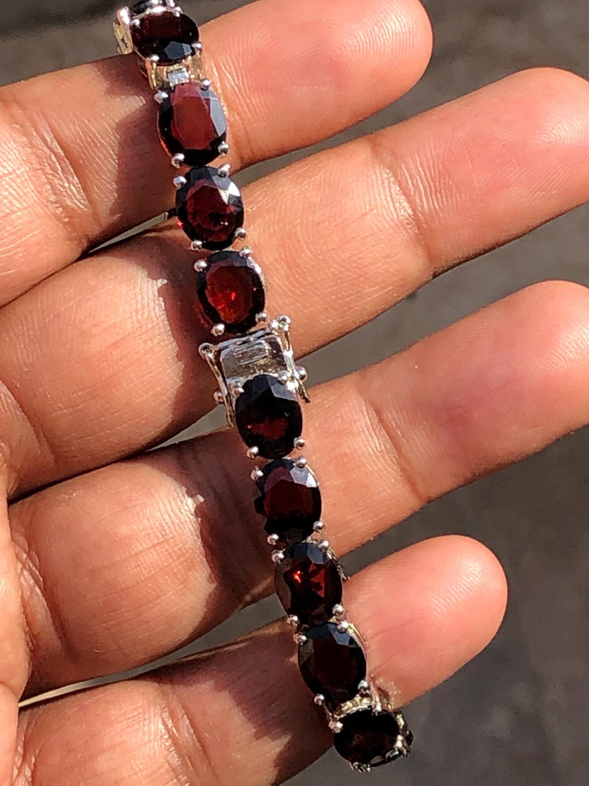 Natural Rhodolite Tennis Bracelet | 925 Sterling Silver, Capricorn–Aquarius Star Gem, length 7 inch - Image 10