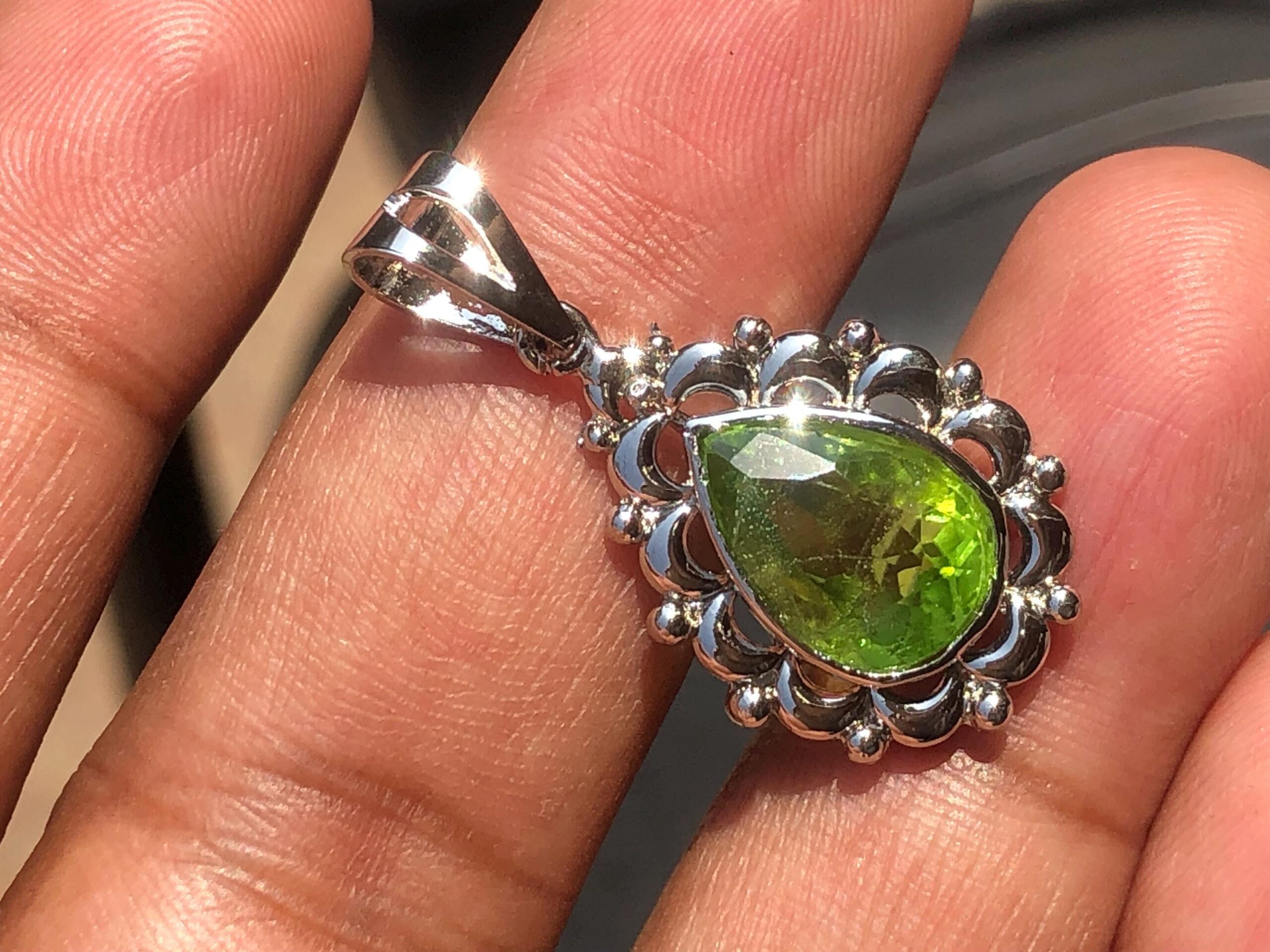 Natural Peridot Pendant Necklace | 925 Sterling Silver Locket | August Birthstone Jewelry - Image 3
