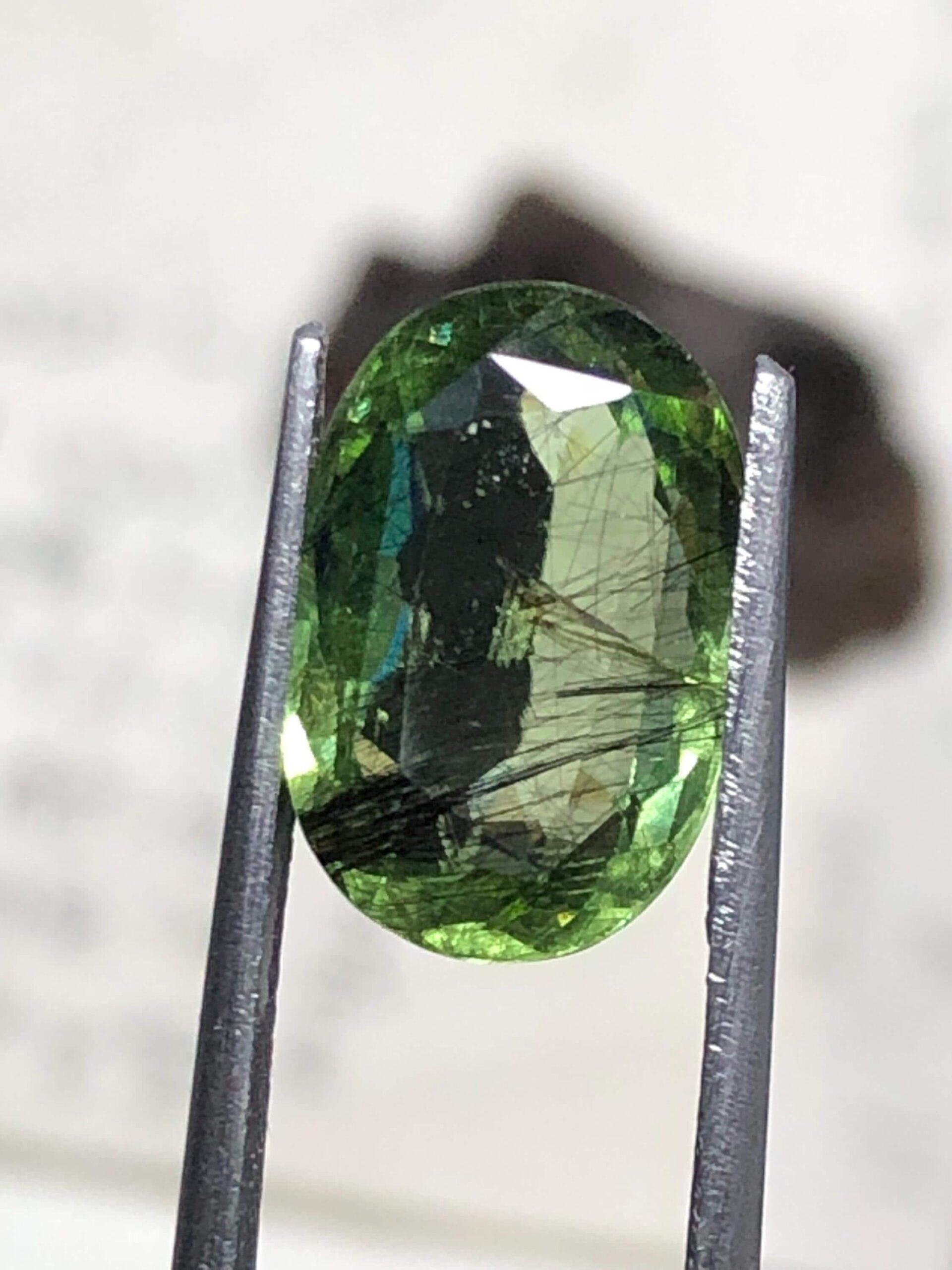 5.635 Ct Rutile Peridot | Oval Cut Green Peridot Gemstone | Supat Mine