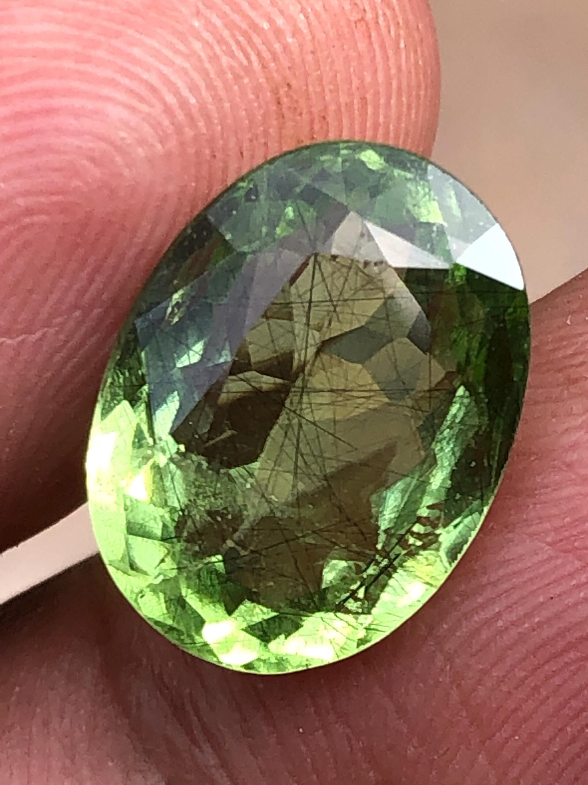 Natural Oval Rutile Peridot Gemstone | 6.525 Carat Pakistan Mine, August Birthstone - Image 3