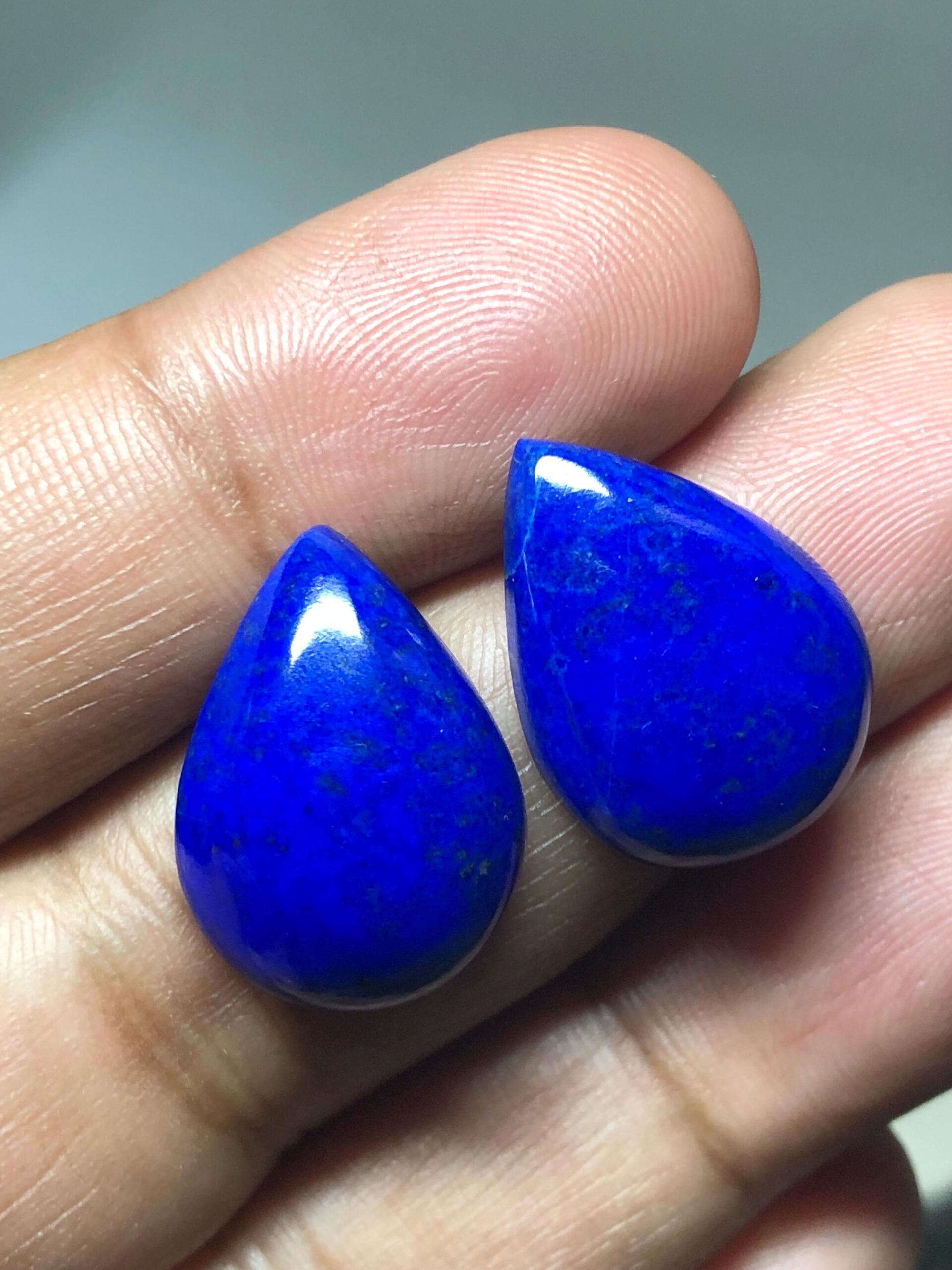 Natural Lapis Lazuli Pear Cabochons – Deep Royal Blue Gemstones for Earrings Jewelry - 27.30 crt - Image 3