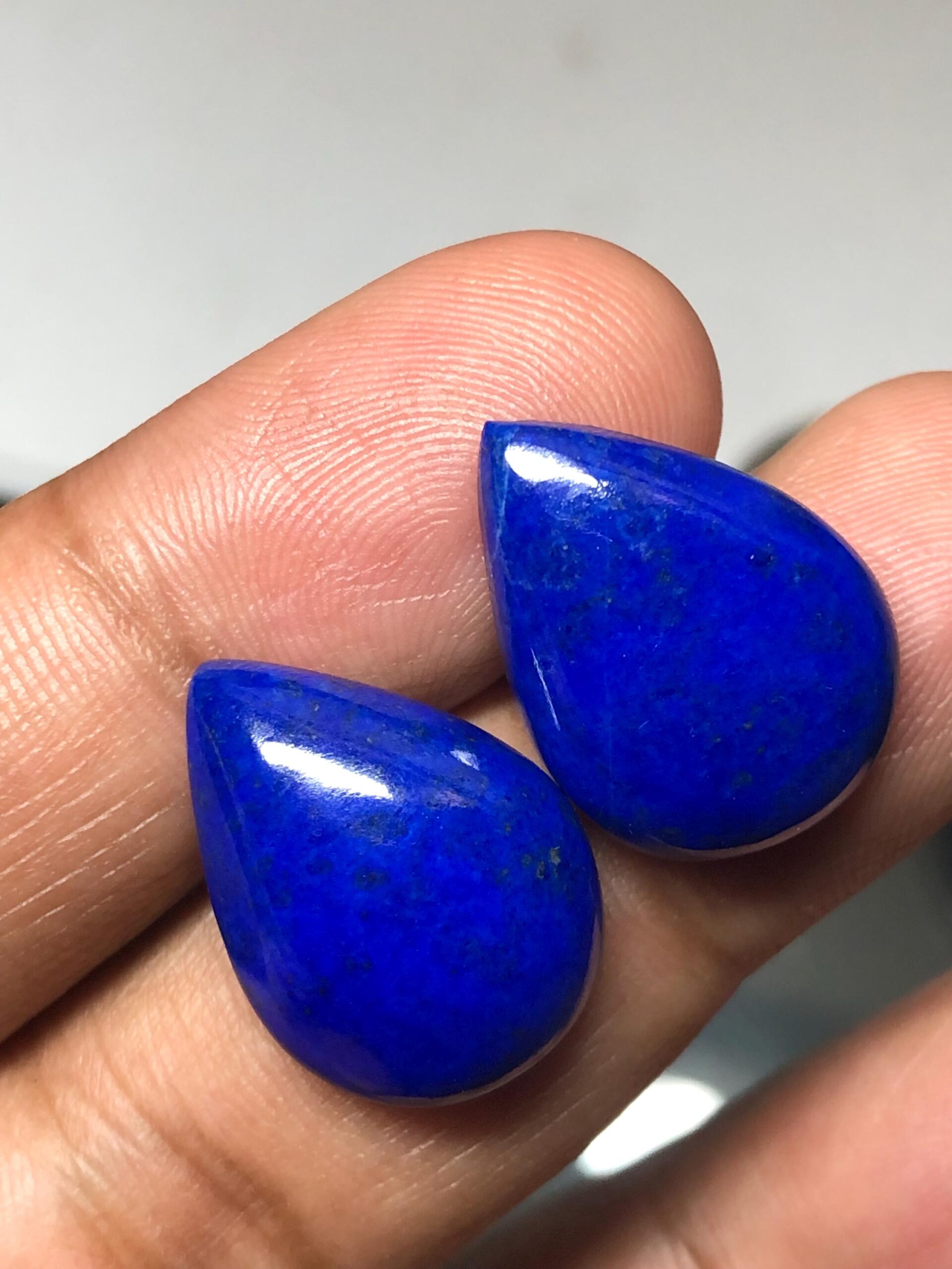 Natural Lapis Lazuli Pear Cabochons – Deep Royal Blue Gemstones for Earrings Jewelry - 27.30 crt - Image 2