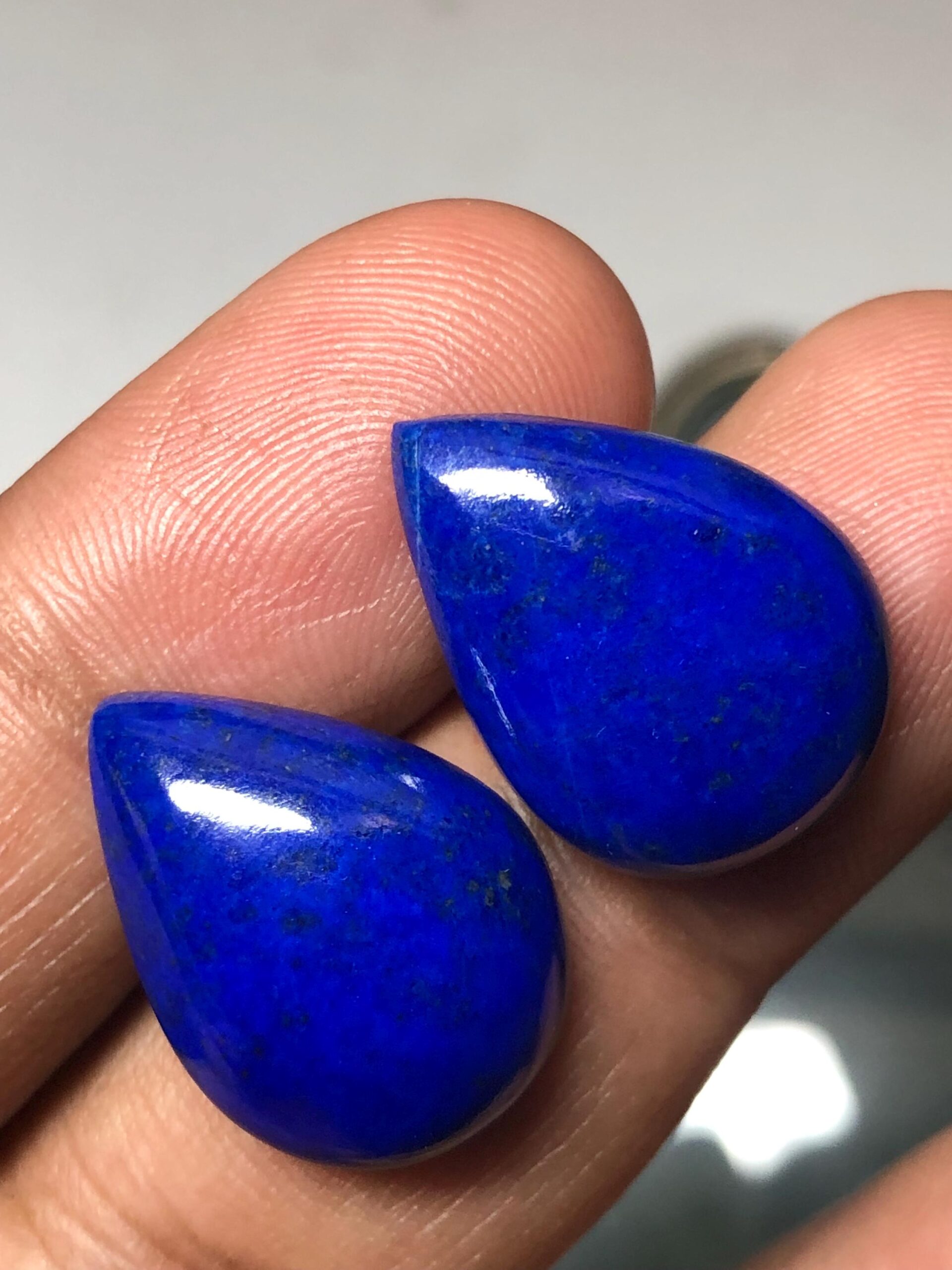 Natural Lapis Lazuli Pear Cabochons – Deep Royal Blue Gemstones for Earrings Jewelry - 27.30 crt - Image 6