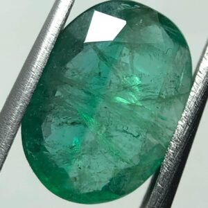 3.21 carat Natural Emerald | Oval Cut Loose Emerald Gemstone | Zambian mine