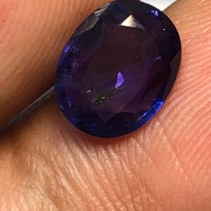 Natural Oval Purplish Blue Sapphire – Certified Heated Gemstone for Jewelry