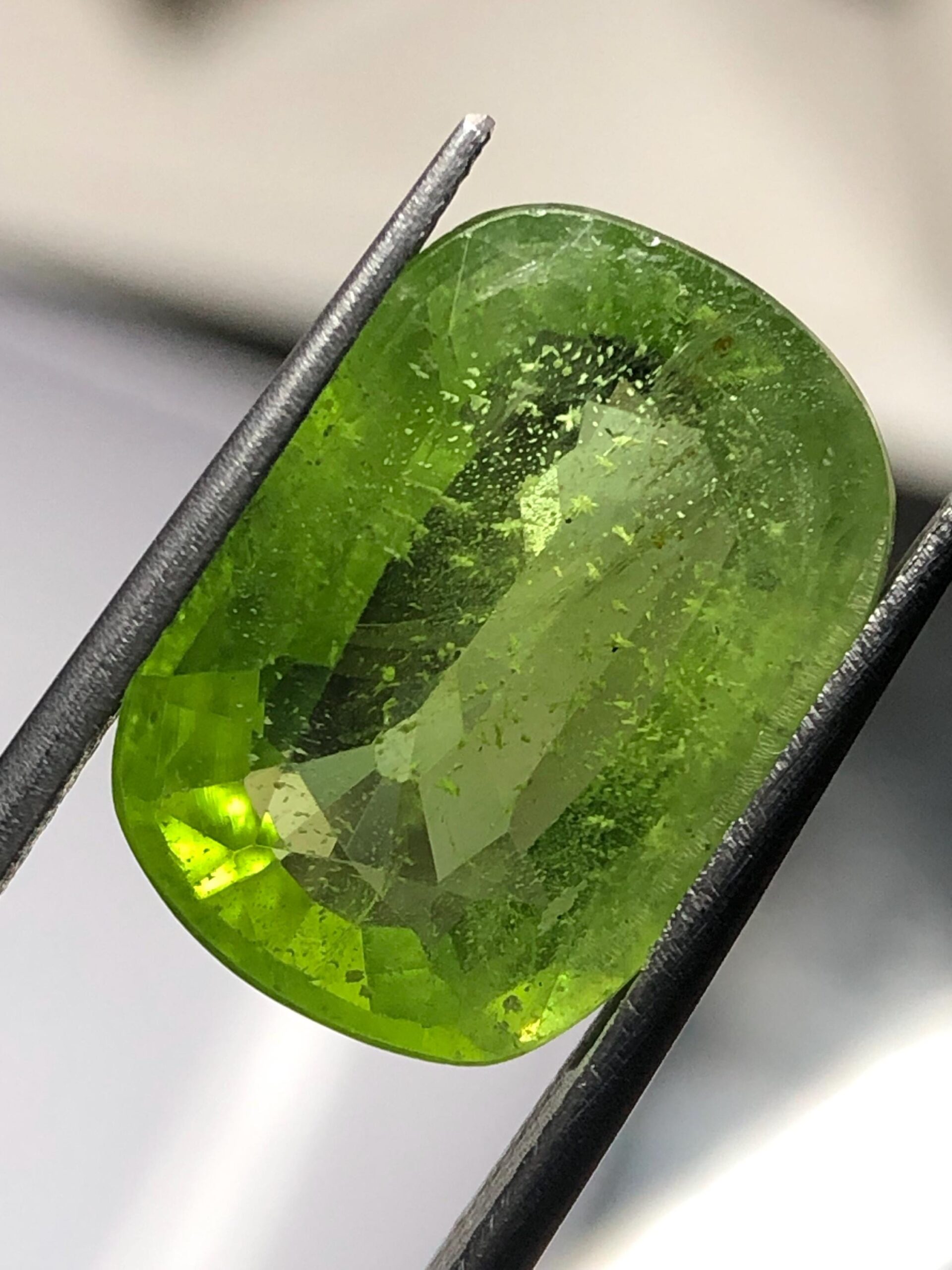 Natural 10.50 Carat Suppat Valley Peridot | Green Cushion Cut Loose Gemstone - Image 2