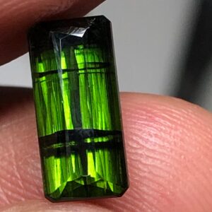 Natural Green Tourmaline Gemstone, Emerald Cut, Vivid Green, 3.27 Ct, October Birthstone