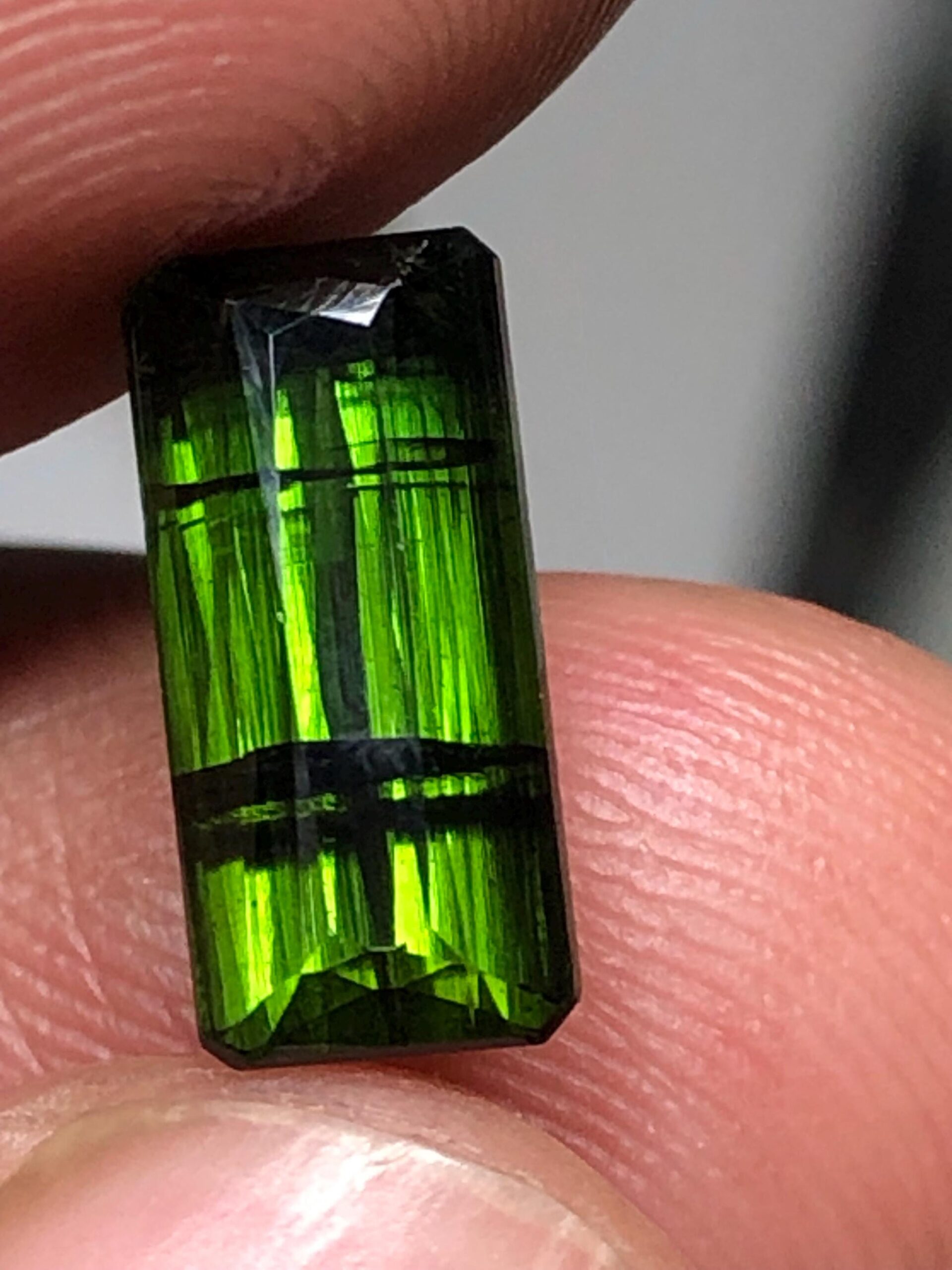 Natural Green Tourmaline Gemstone, Emerald Cut, Vivid Green, 3.27 Ct, October Birthstone