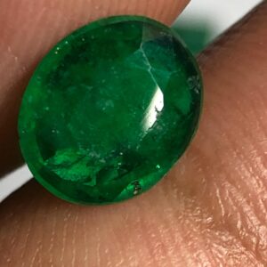 Natural Swat Emerald Oval Gemstone | Pakistani Deep Green Faceted Stone (8.7x7.2x3 mm)