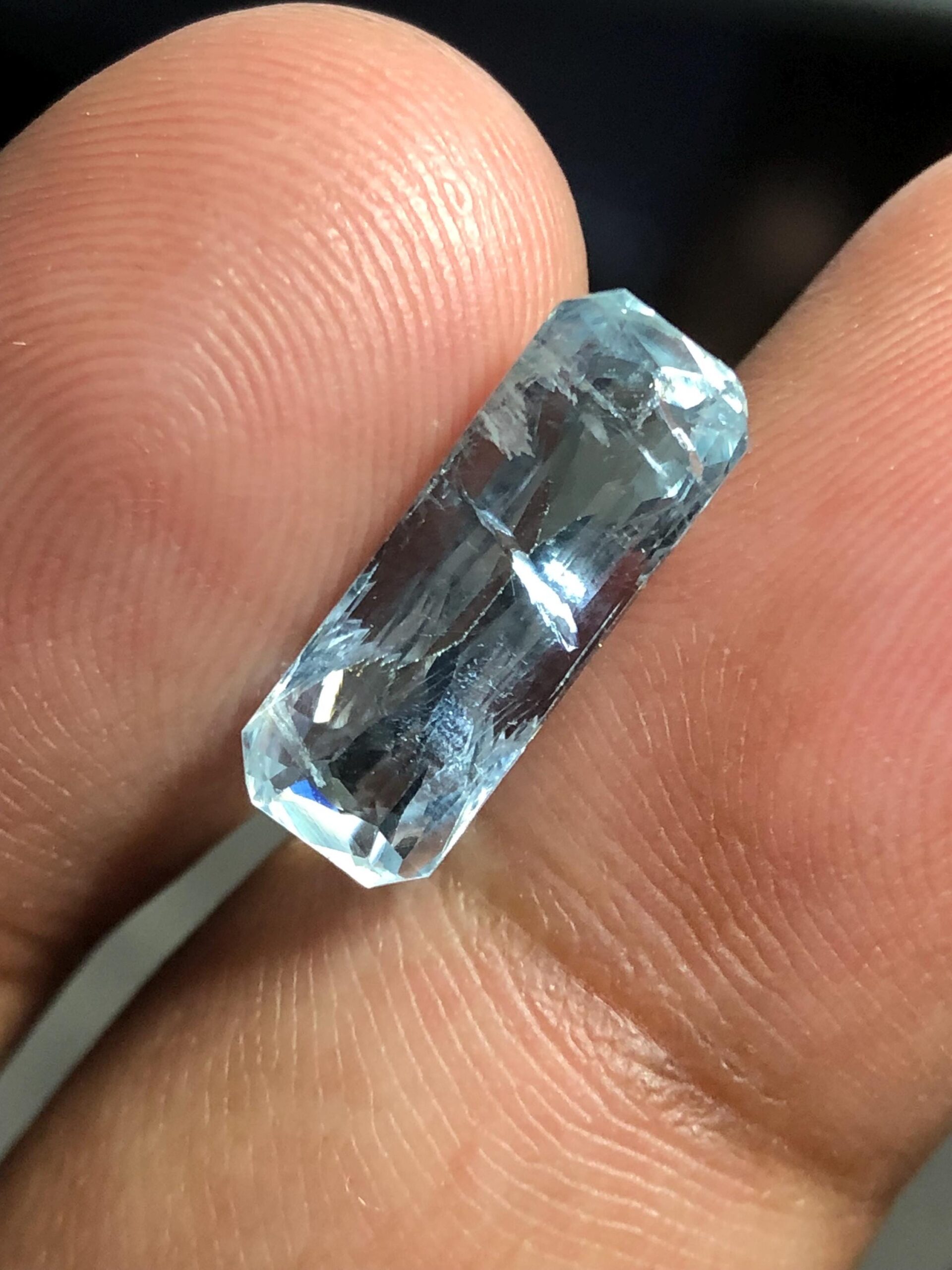 Natural Aquamarine Emerald Cut Gemstone, Light Blue Faceted Crystal (15.1x5.6 mm) - Image 10