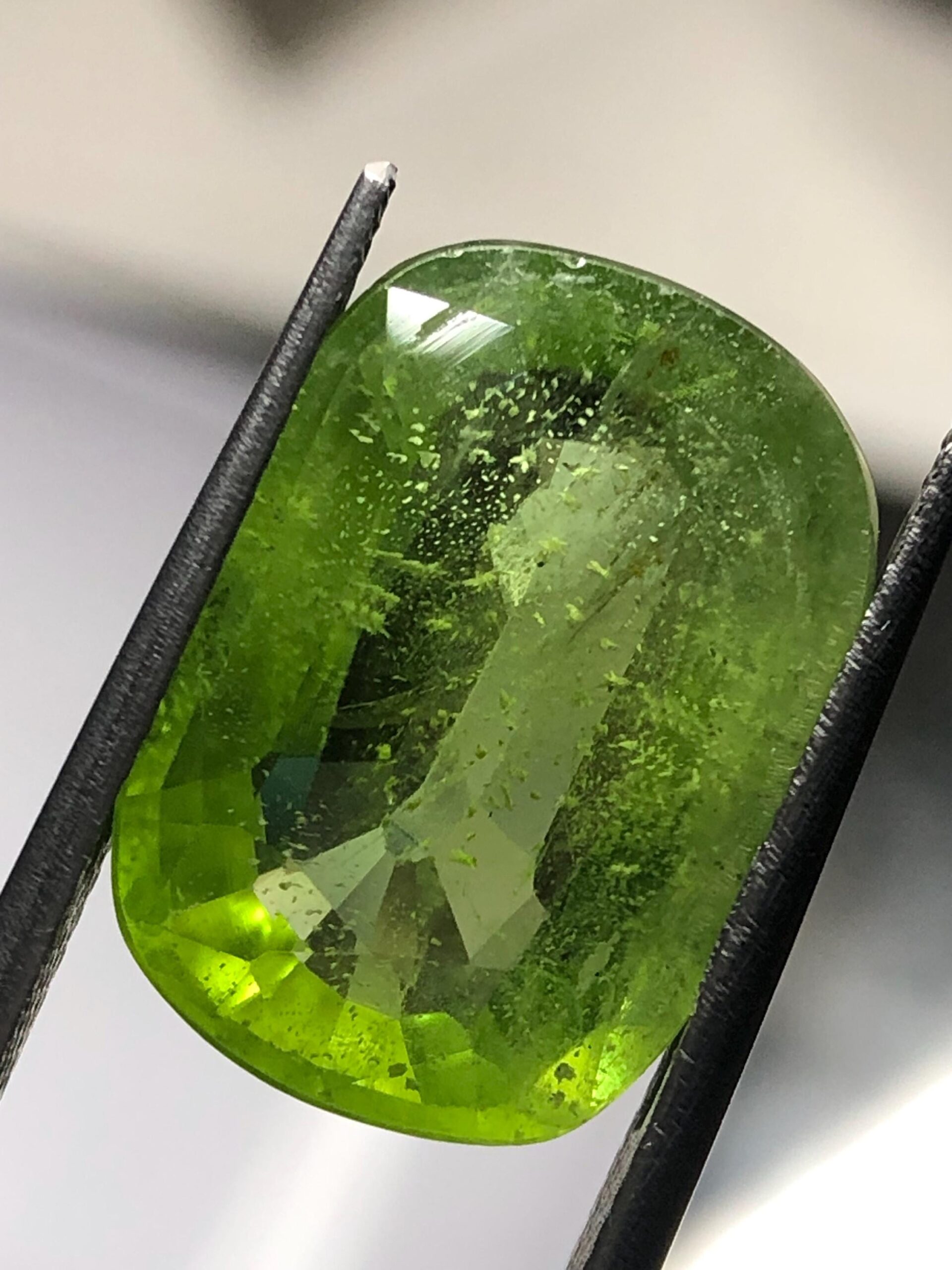 Natural 10.50 Carat Suppat Valley Peridot | Green Cushion Cut Loose Gemstone