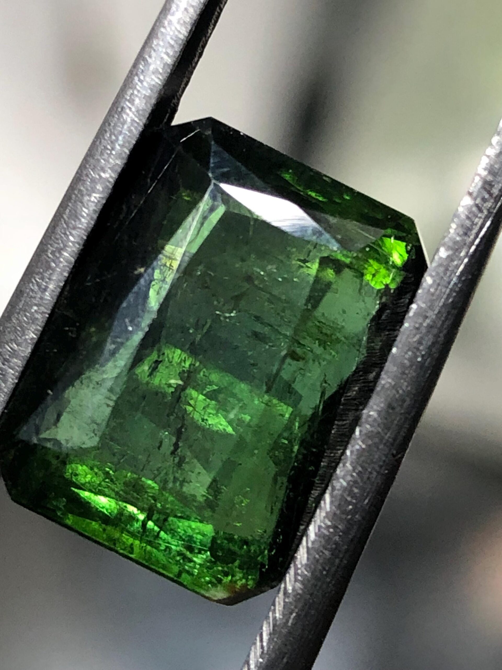 Natural Deep Green Tourmaline Gemstone, Emerald Cut, 4.85 Carat, October Birthstone - Image 3