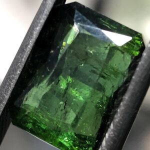 Natural Deep Green Tourmaline Gemstone, Emerald Cut, 4.85 Carat, October Birthstone