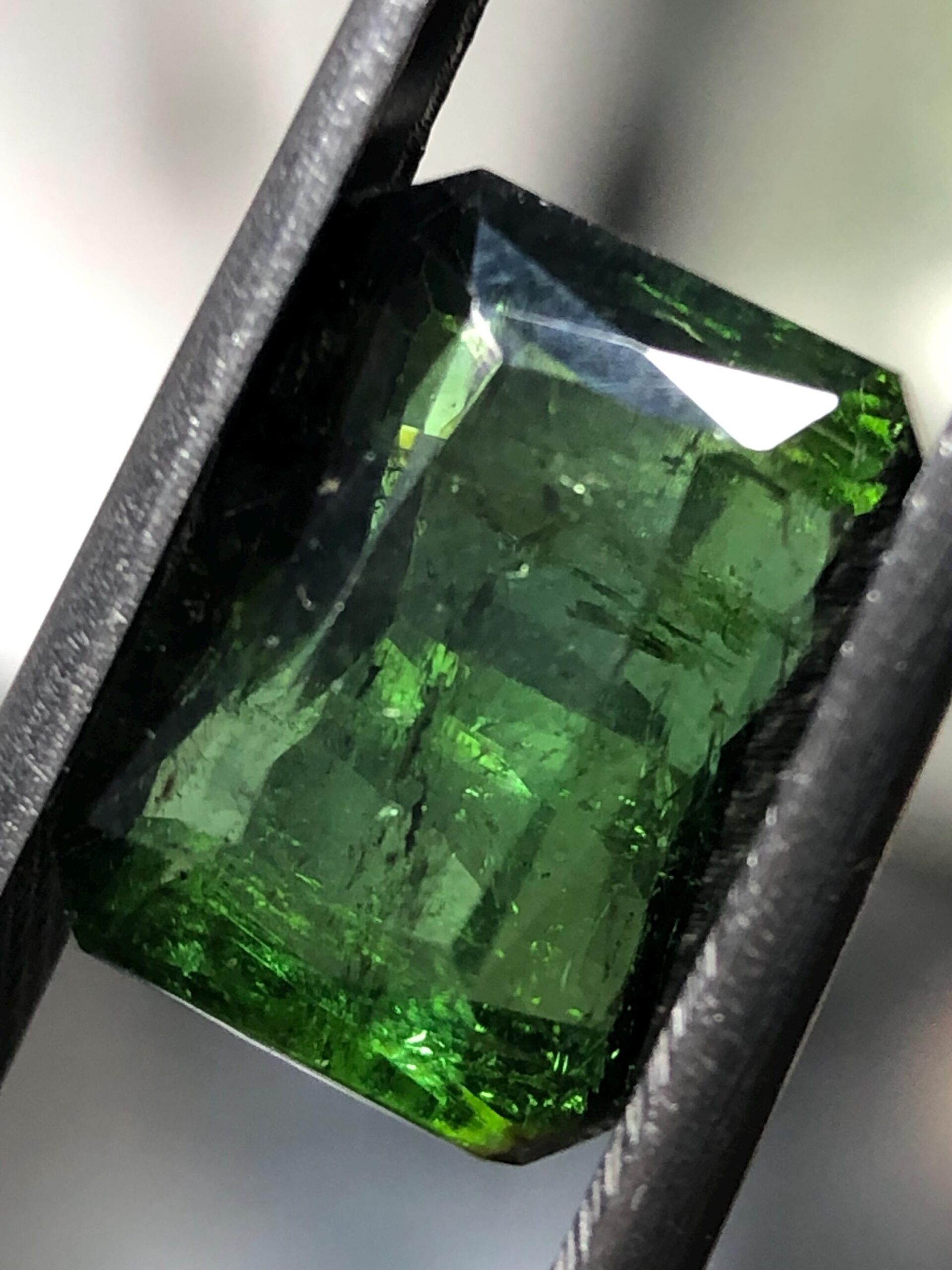 Natural Deep Green Tourmaline Gemstone, Emerald Cut, 4.85 Carat, October Birthstone