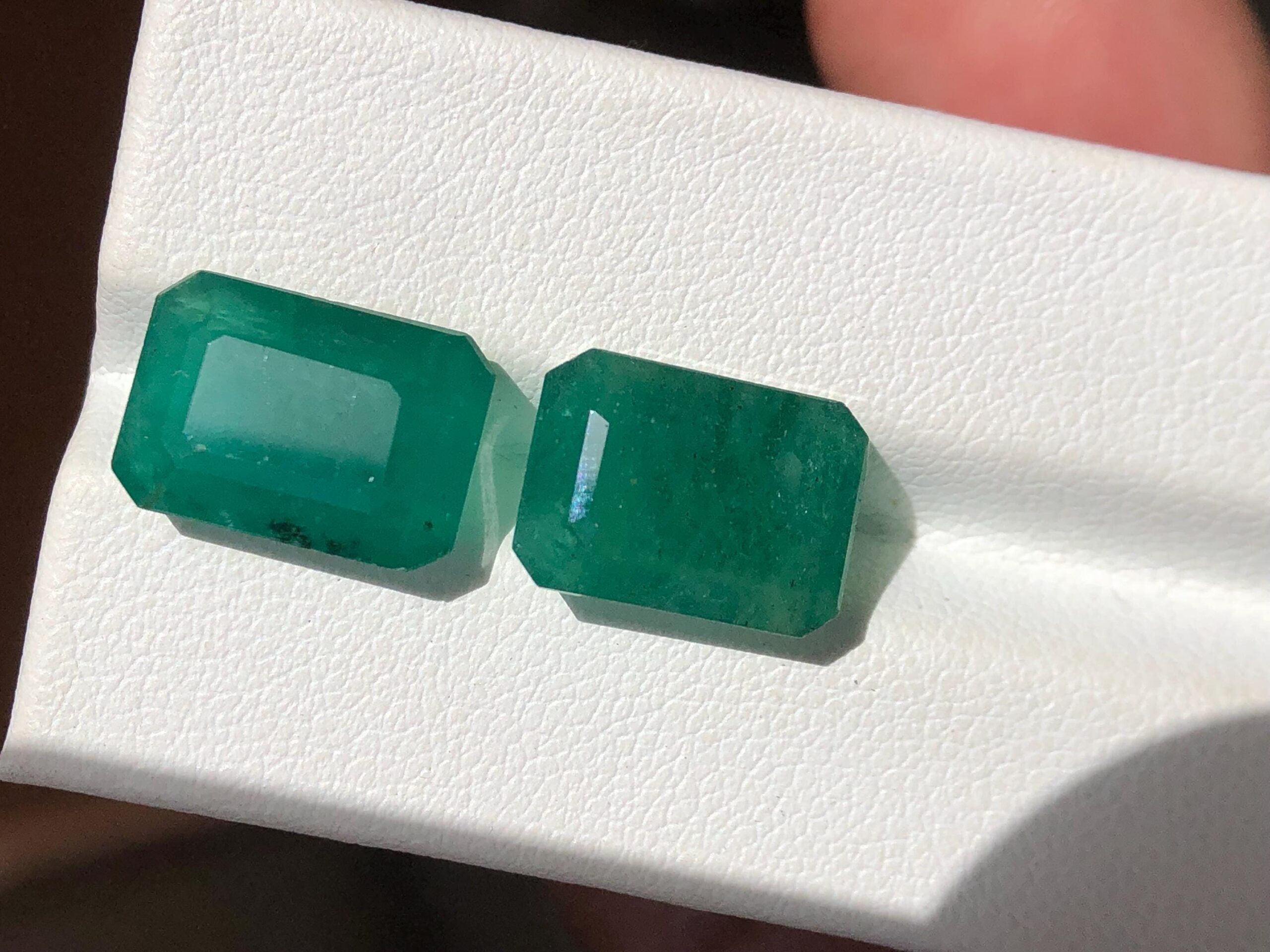 12.670 Carat Zambian Emerald Pair | Loose Emeralds for Ring | Natural Green Gemstones - Image 2